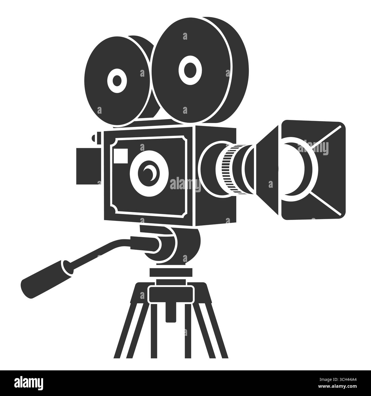Appareil photo vintage sur Tripod Silhouette Vector Illustration de Vecteur