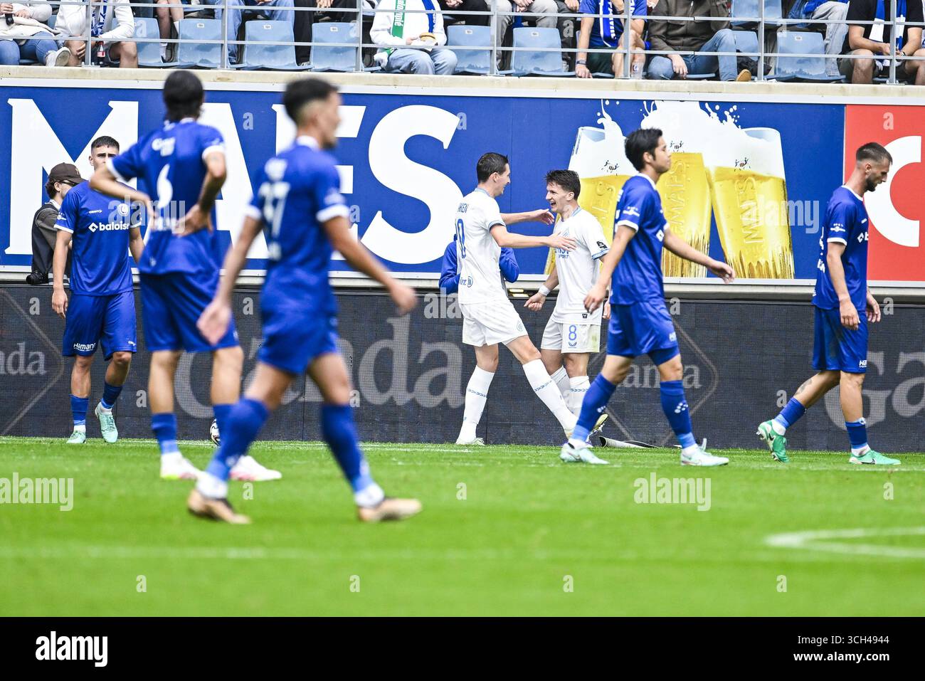 Gand, Belgique. 31 août 2025. Hans Vanaken célèbre sa victoire après avoir marqué lors d'un match de football entre KAA Gent et Club Bruges, dimanche 31 août 2025 à Gent, au jour 6 de la première division 'Jupiler Pro League' 2025-2026 du championnat belge. BELGA PHOTO TOM GOYVAERTS crédit : Belga News Agency/Alamy Live News Banque D'Images