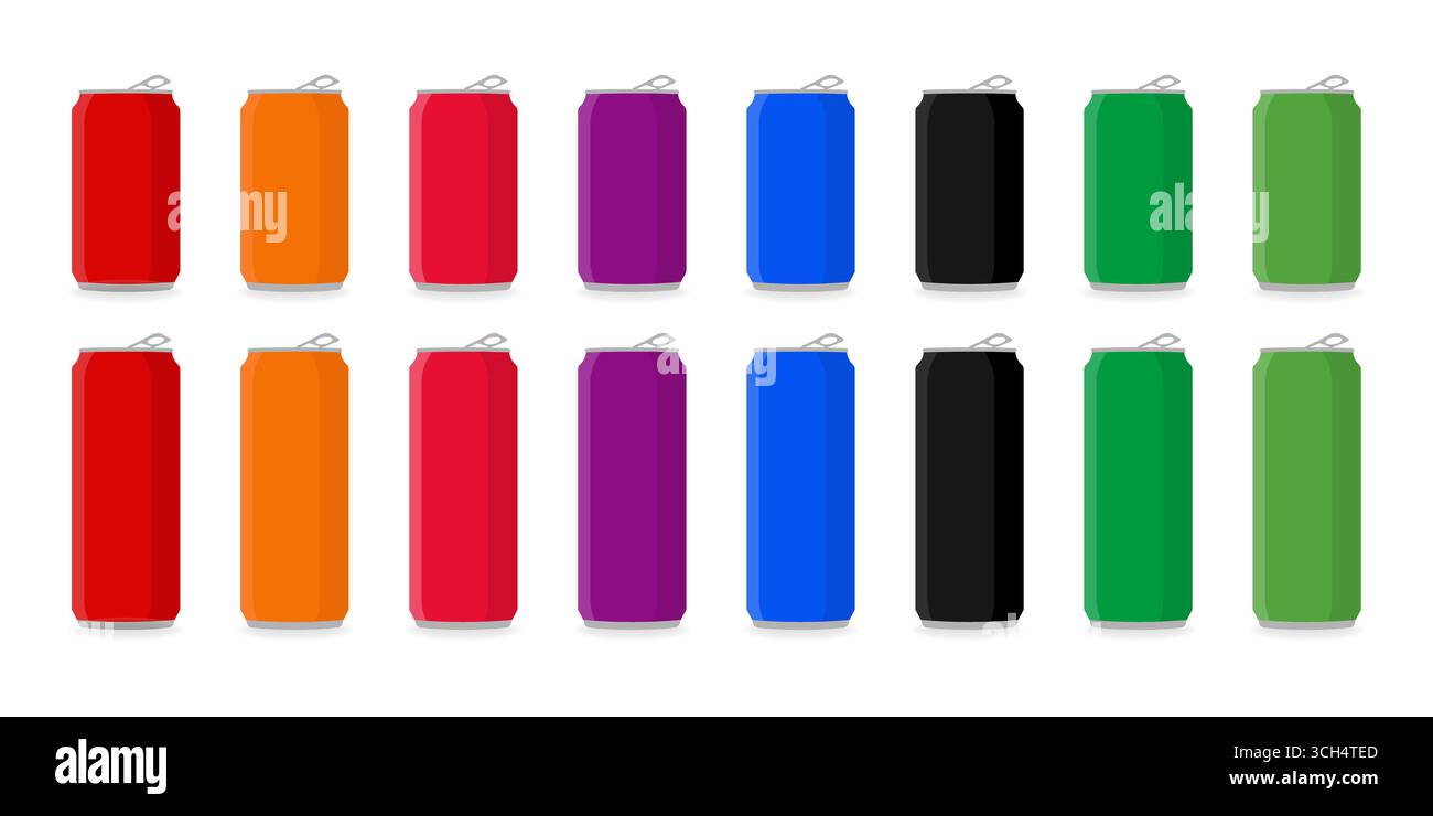 Soda Can. Boisson boisson Can. Bidon vide pour soda, bière ou boisson énergisante. Illustration vectorielle isolée sur fond blanc Illustration de Vecteur
