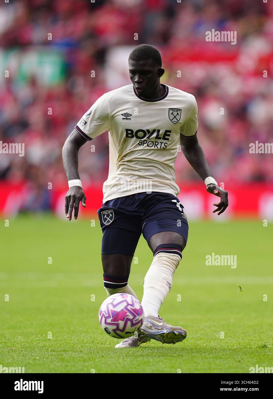 El Hadji Malick Diouf de West Ham United lors du premier League match au City Ground, Nottingham. Date de la photo : dimanche 31 août 2025. Banque D'Images