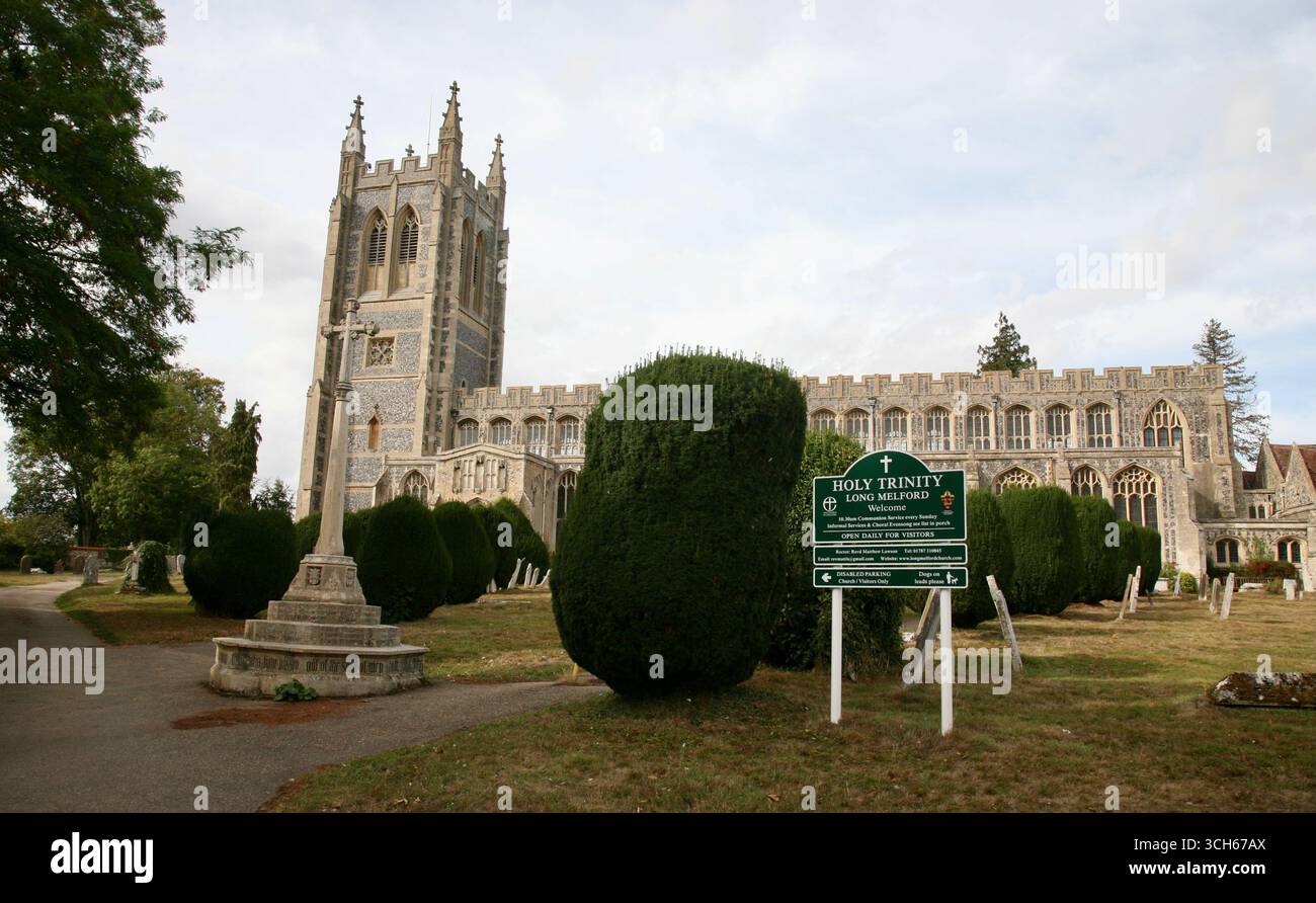 Église de la Sainte Trinité à long Melford, Suffolk, Royaume-Uni, Europe. Banque D'Images