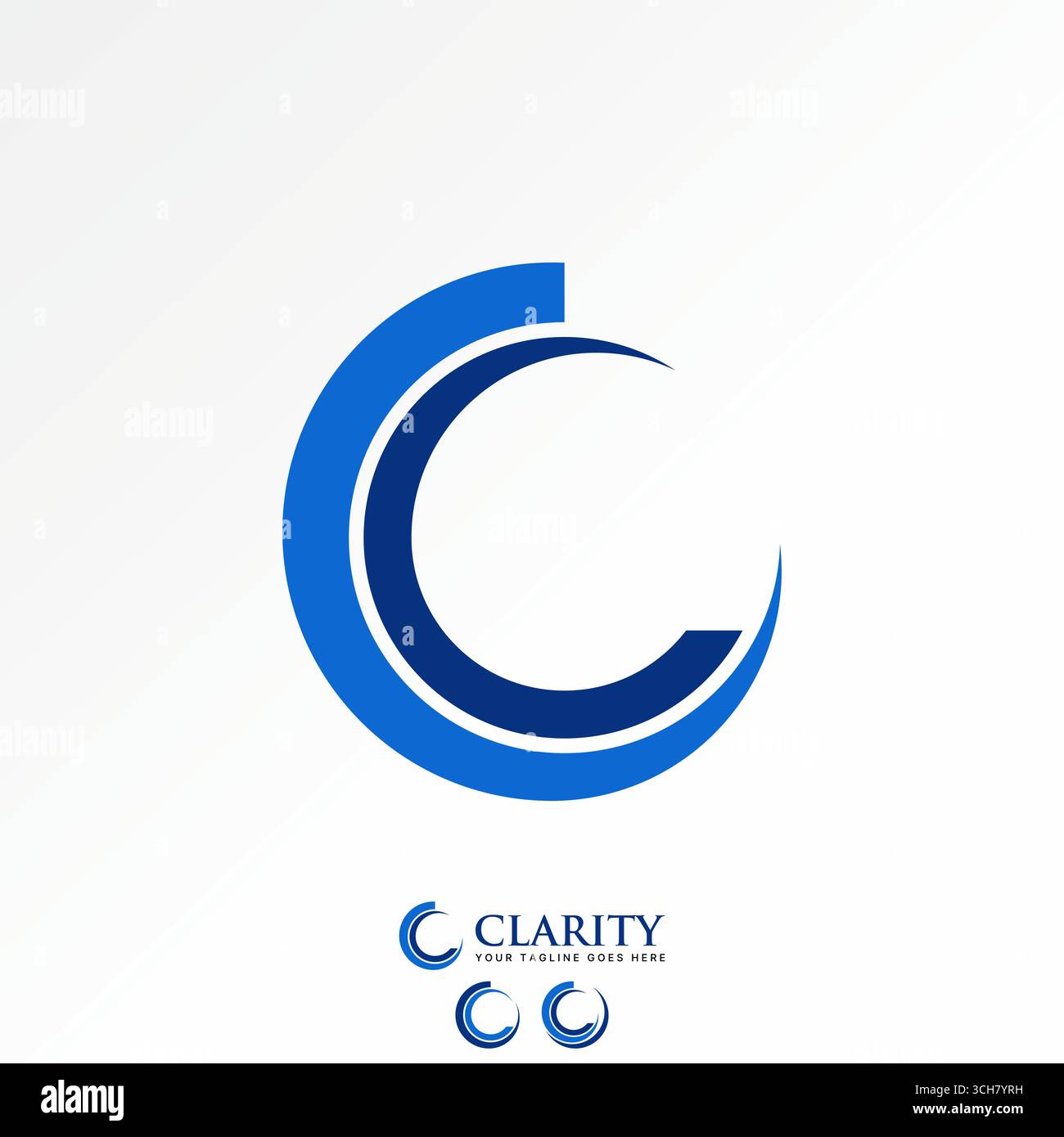 Conception de logo concept graphique créatif premium vecteur image stock top vendre unique cercle swoosh comme initiale C ou CC police futuriste type de luxe élégant Illustration de Vecteur