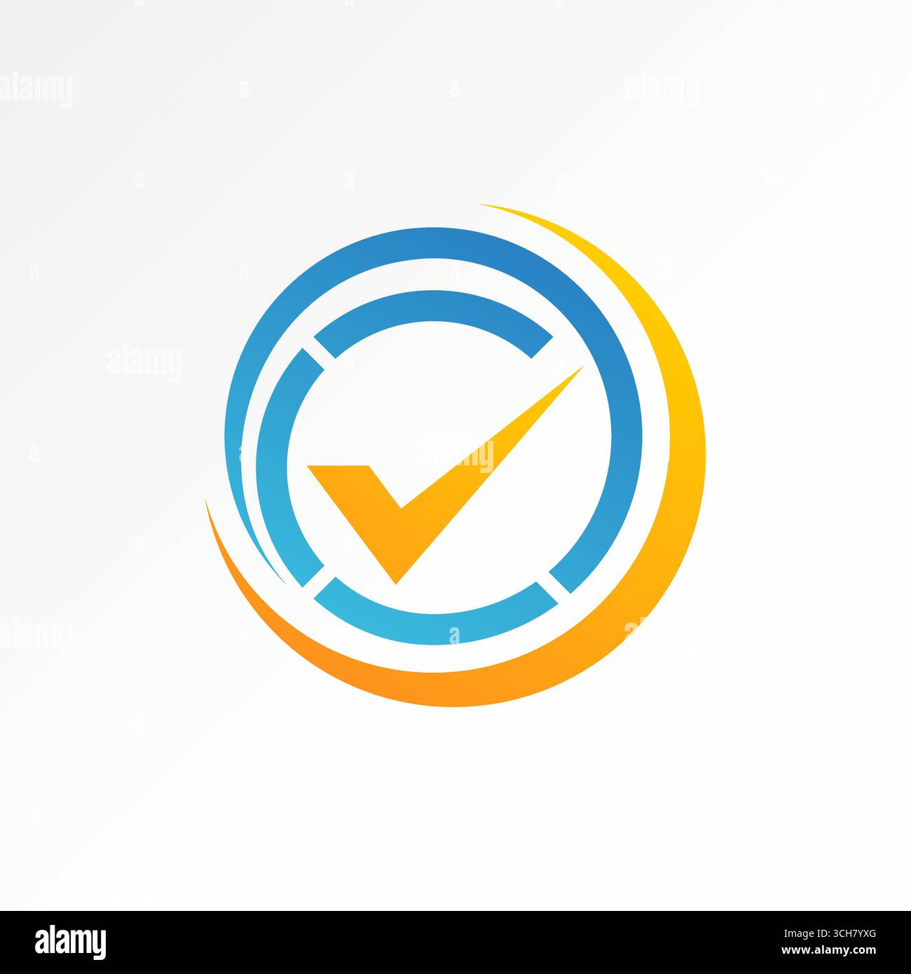 Conception de logo concept graphique créatif premium image stock vecteur haut de gamme vendre une ligne de cercle unique comme police C initiale avec consultant de liste de contrôle bonne approuver Illustration de Vecteur