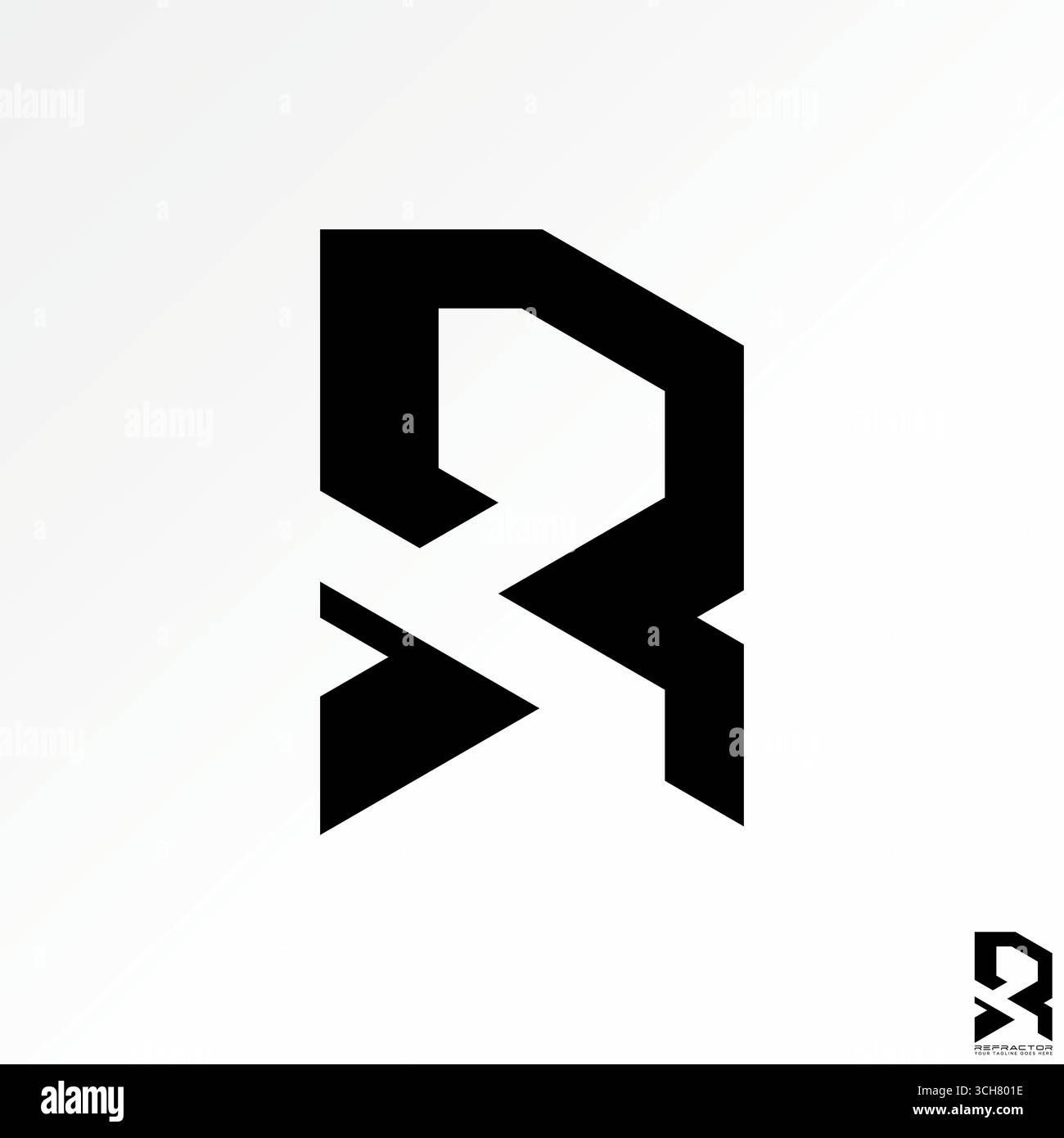 Conception de logo concept graphique créatif premium vecteur image stock top vendre initiale R font FAST Cut jeu de sport aventure Tech monogramme typographie marque Illustration de Vecteur