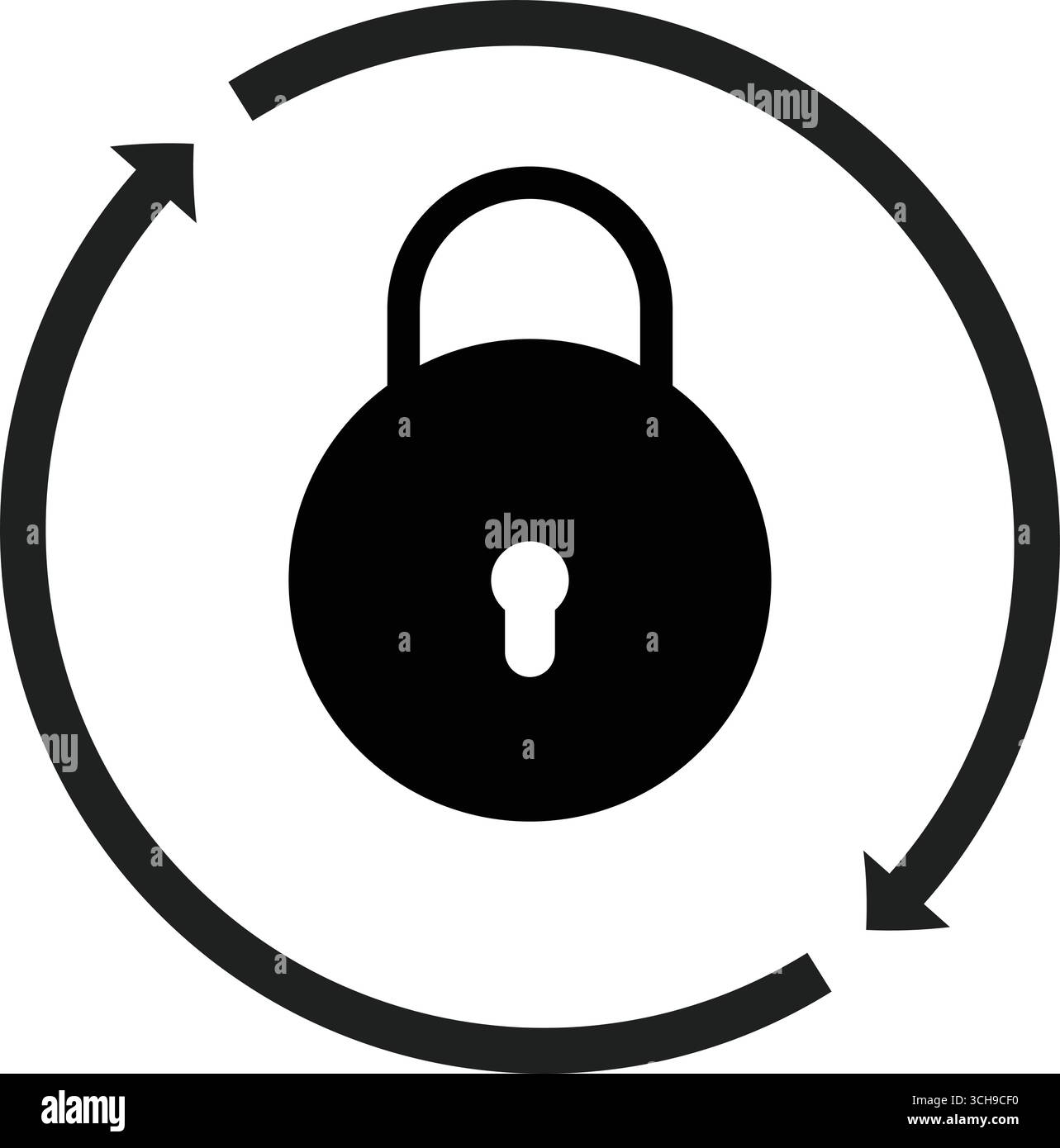 Cadenas avec flèches circulaires icône d'actualisation de la sécurité Illustration de Vecteur