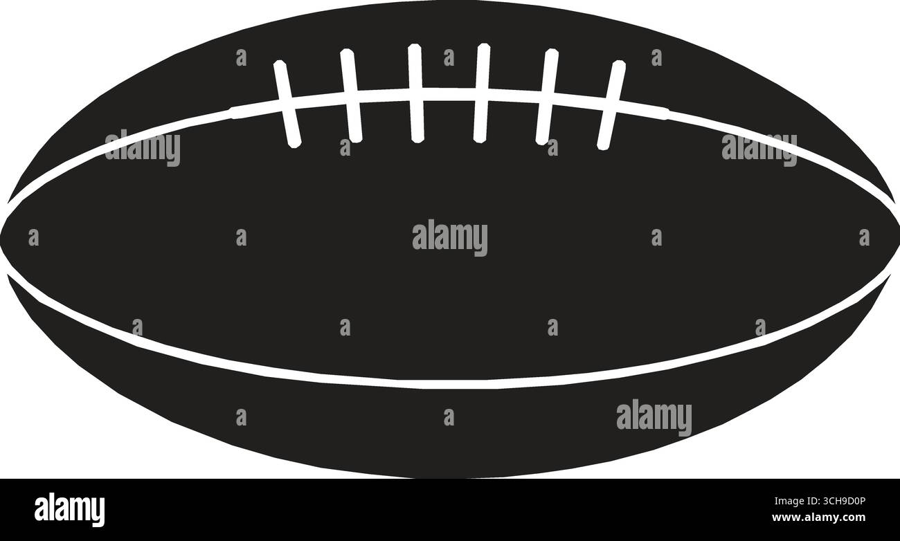 Boule noire de football américain Silhouette avec rayures blanches et lacets image d'icône. Illustration de Vecteur Boule noire de football américain Silhouette avec rayures blanches et lacets image d'icône. Illustration de Vecteur