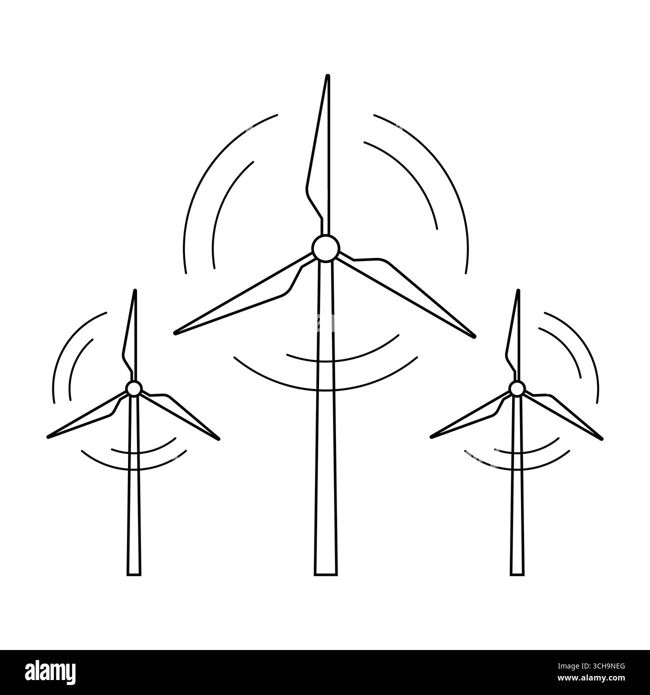 Énergie éolienne, icône éolienne illustration vectorielle isolée sur fond blanc. Illustration de Vecteur