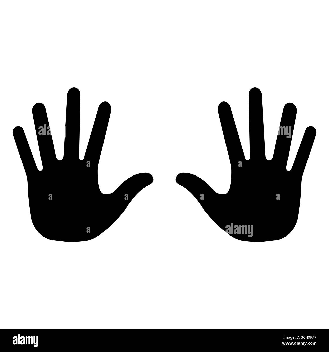 Icône main. Silhouette à deux mains. Illustration vectorielle isolée sur fond blanc. Illustration de Vecteur