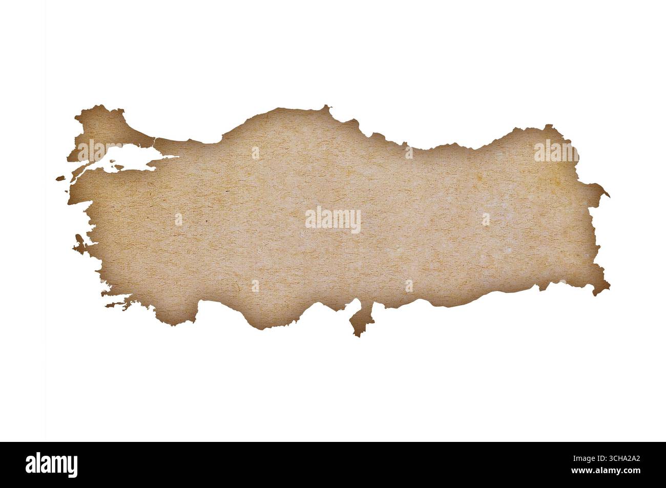 Carte précise et détaillée de la Turquie sur papier grunge Banque D'Images