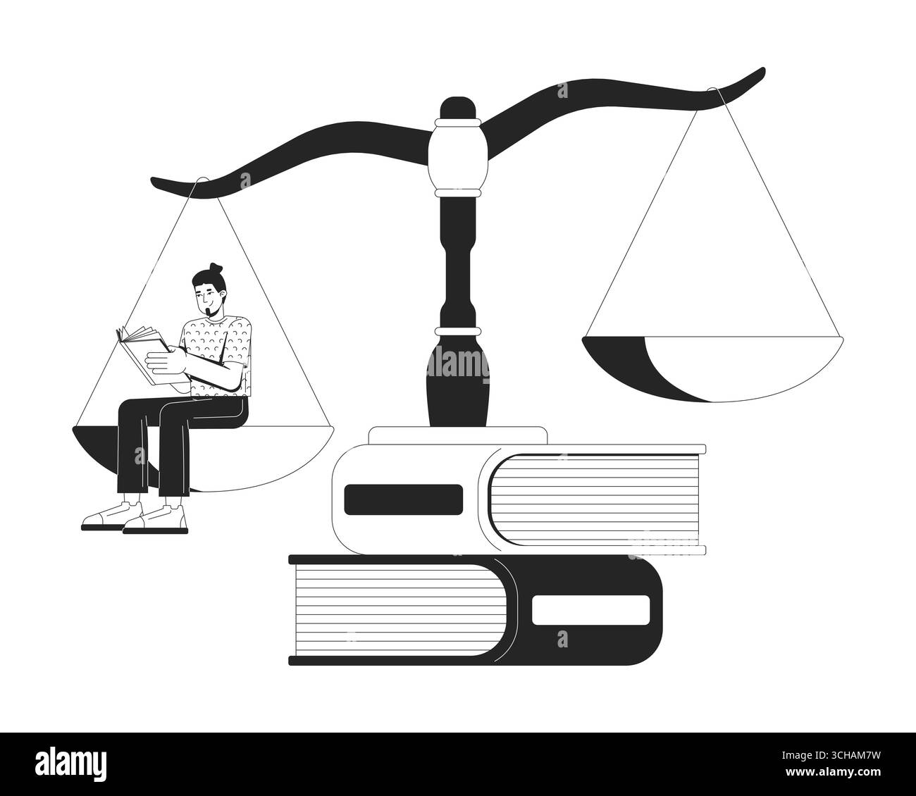 Concept d'illustration de ligne d'éducation juridique Illustration de Vecteur