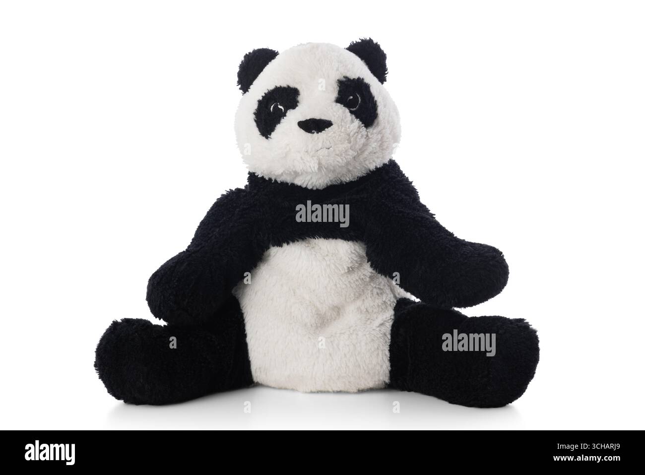 Jouet mignon panda en peluche pour enfants isolé sur fond blanc Banque D'Images