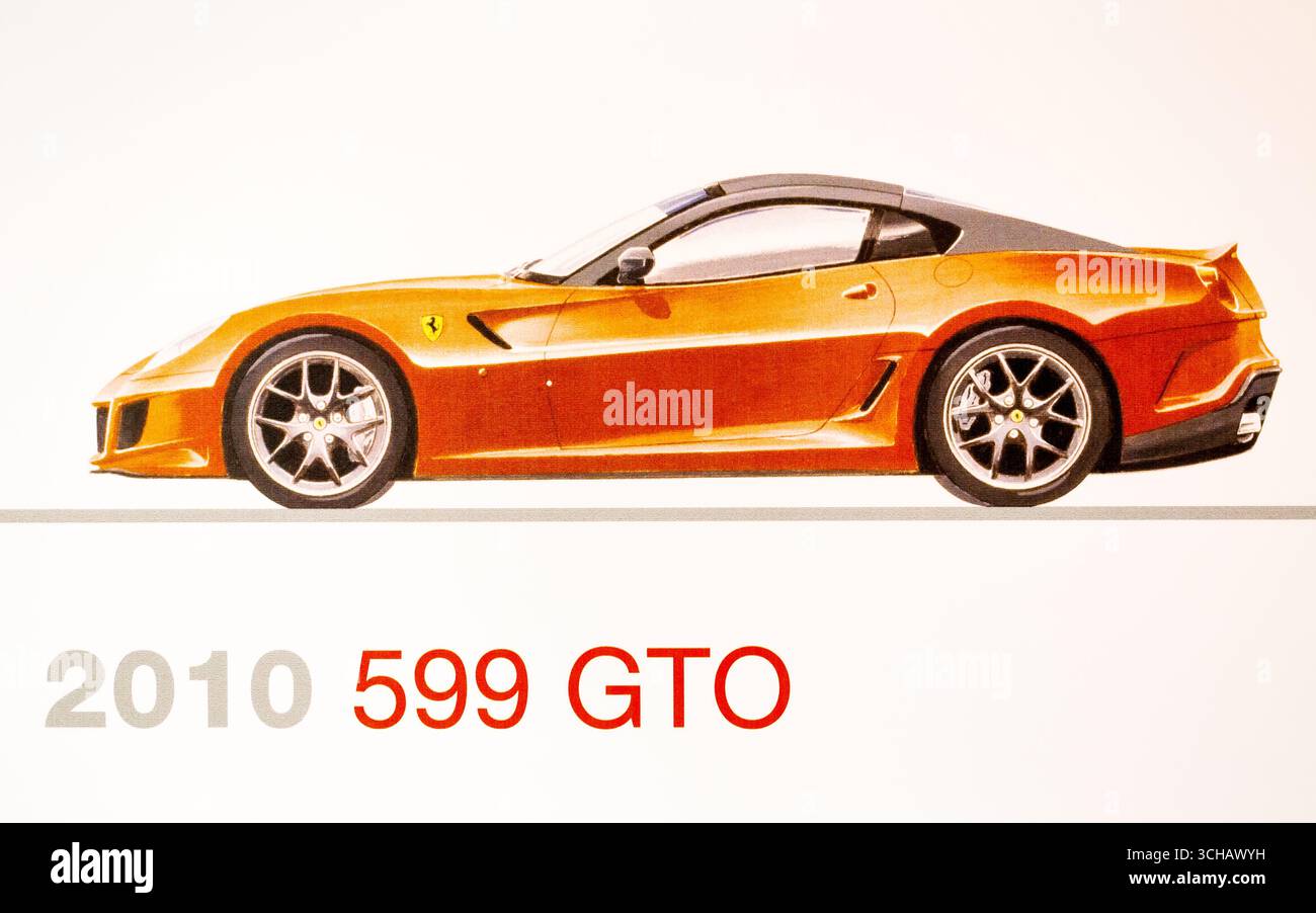 Représentation graphique d'une Ferrari 250 GTO, Ferrari, Maranello, Italie Musée Banque D'Images