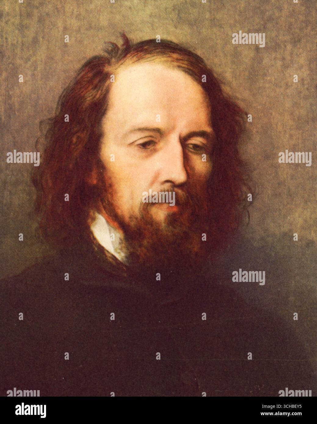Alfred, Lord Tennyson, c1859. George Frederic Watts (1817-1904). Alfred Tennyson, 1er baron Tennyson (1809-1892), poète anglais. Ce portrait de George Frederic Watts, ami et admirateur de Tennyson, est connu sous le nom de « The Moonlight Portrait ». Banque D'Images