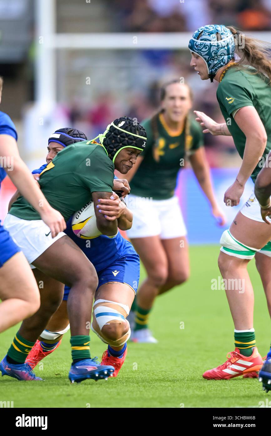 Match de la Coupe du monde de rugby féminin Afrique du Sud vs Italie au York Community Stadium le 31 août 2025 Banque D'Images