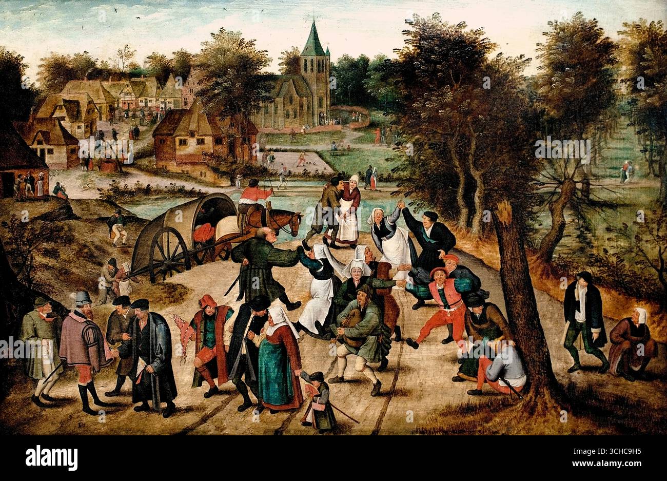 Retour du pèlerinage par Pieter Breugel le jeune - Pieter Brueghel II 2 Bruxelles 1564 Anvers 1638 Belgique flamande ( retour du pèlerinage Pieter Brueghel ) Banque D'Images