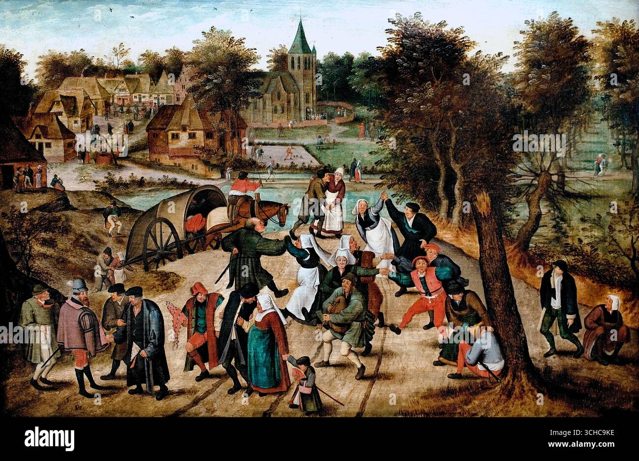Retour du pèlerinage par Pieter Breugel le jeune - Pieter Brueghel II 2 Bruxelles 1564 Anvers 1638 Belgique flamande ( retour du pèlerinage Pieter Brueghel ) Banque D'Images