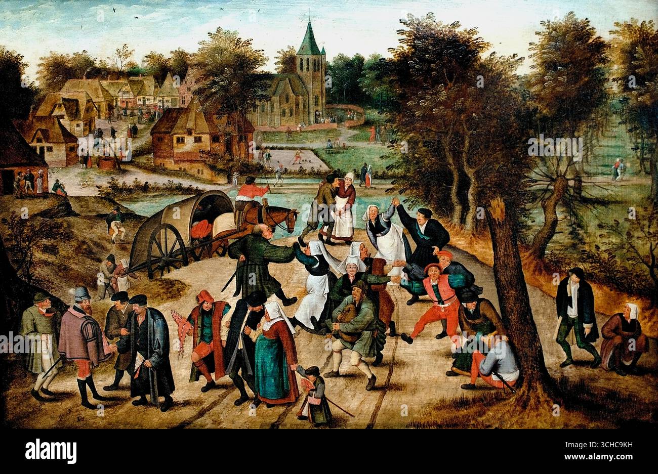 Retour du pèlerinage par Pieter Breugel le jeune - Pieter Brueghel II 2 Bruxelles 1564 Anvers 1638 Belgique flamande ( retour du pèlerinage Pieter Brueghel ) Banque D'Images