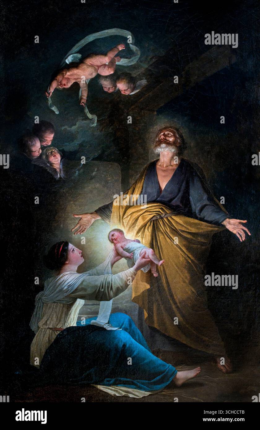 Sainte famille Nativité 1785-1791 Joseph Benoît Suvée (1743-1807) Musée belge de la Belgique ( la Nativité, se réfère à la naissance de Jésus, figure centrale de la religion du christianisme, célébrer la Nativité, pendant, Noël, ) Banque D'Images Sainte famille Nativité 1785-1791 Joseph Benoît Suvée (1743-1807) Musée belge de la Belgique ( la Nativité, se réfère à la naissance de Jésus, figure centrale de la religion du christianisme, célébrer la Nativité, pendant, Noël, ) Banque D'Images
