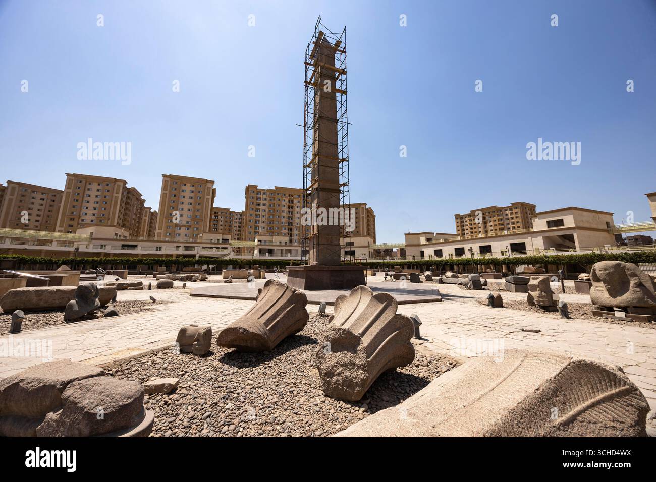 Obélisque d'Héliopolis, obélisque de Senusret I ( Sesostris, Senwosret), ancienne capitale de l'Egypte, El Matareya, le Caire, Egypte, Afrique du Nord, Afrique Banque D'Images