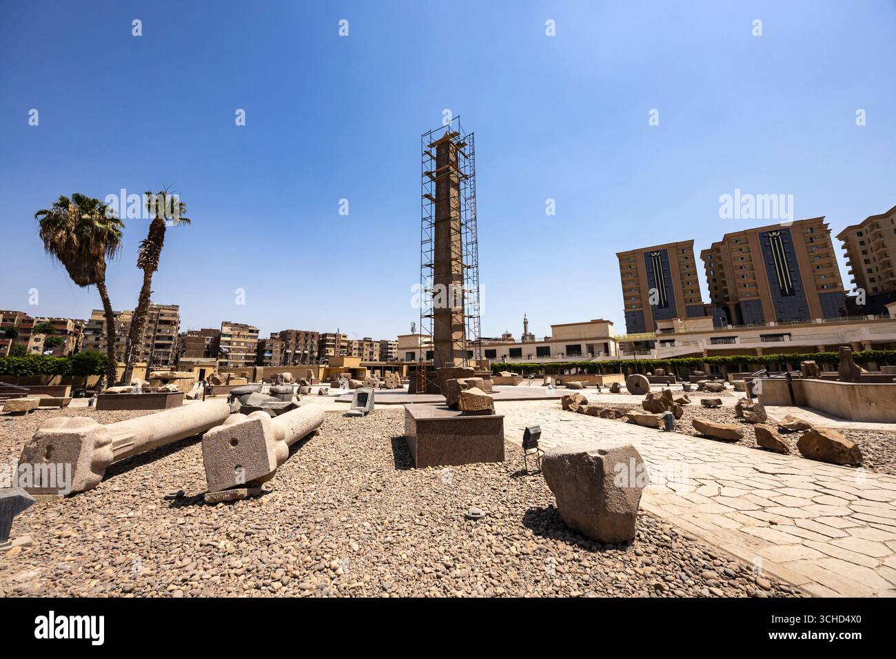 Obélisque d'Héliopolis, obélisque de Senusret I ( Sesostris, Senwosret), ancienne capitale de l'Egypte, El Matareya, le Caire, Egypte, Afrique du Nord, Afrique Banque D'Images