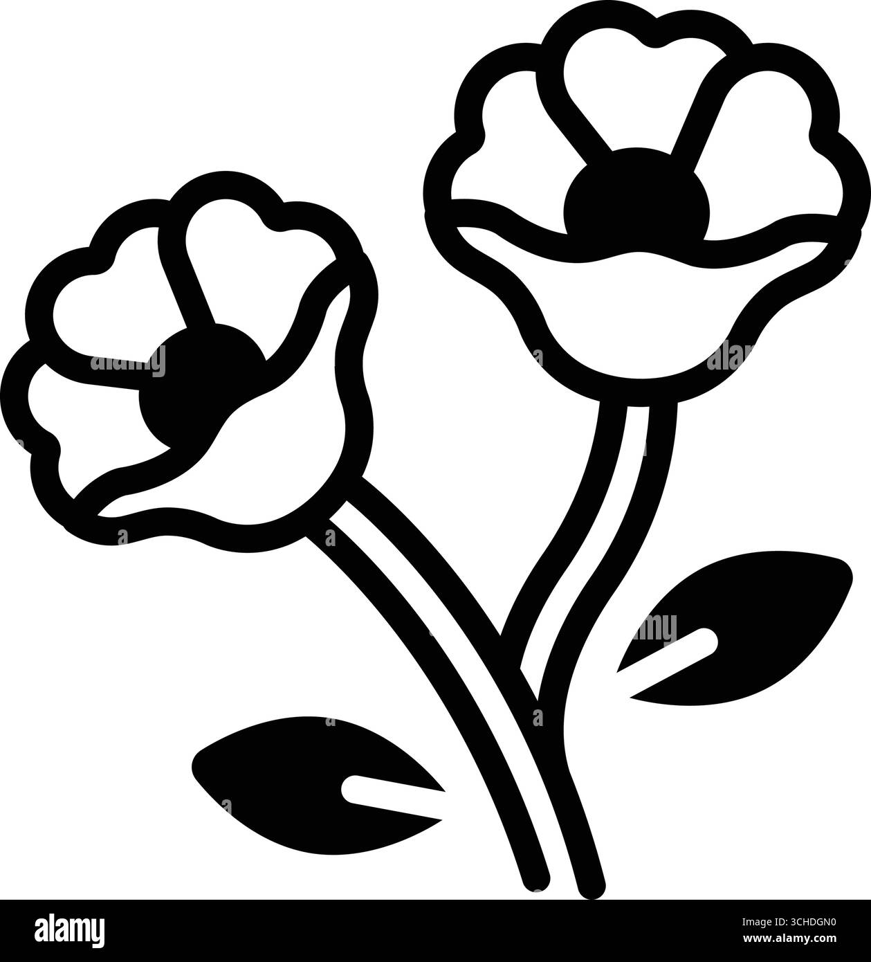 Icône pour coquelicot, papave Illustration de Vecteur