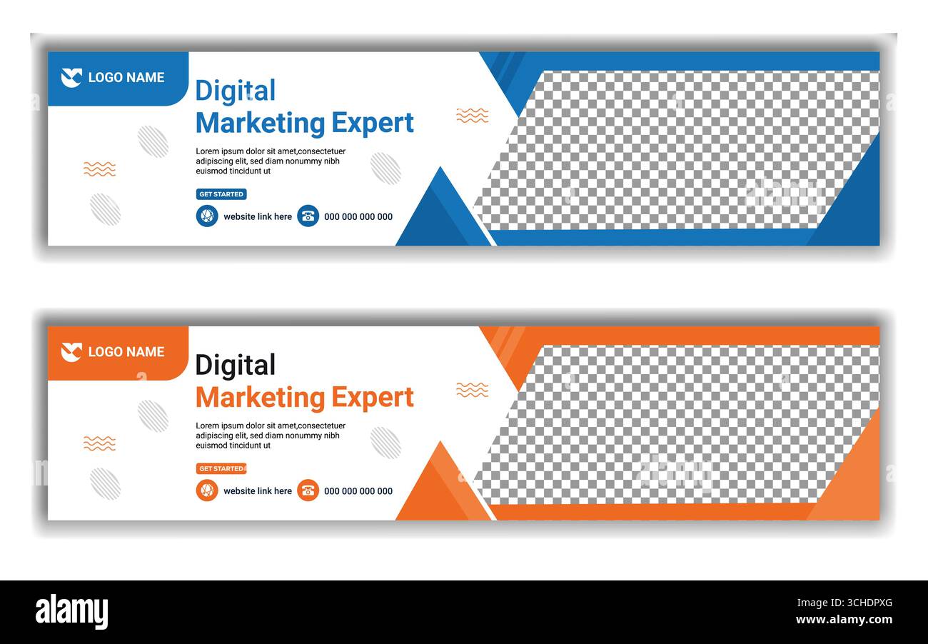 Modern Abstract LinkedIn Cover Template for Business promotions Set Illustration de Vecteur