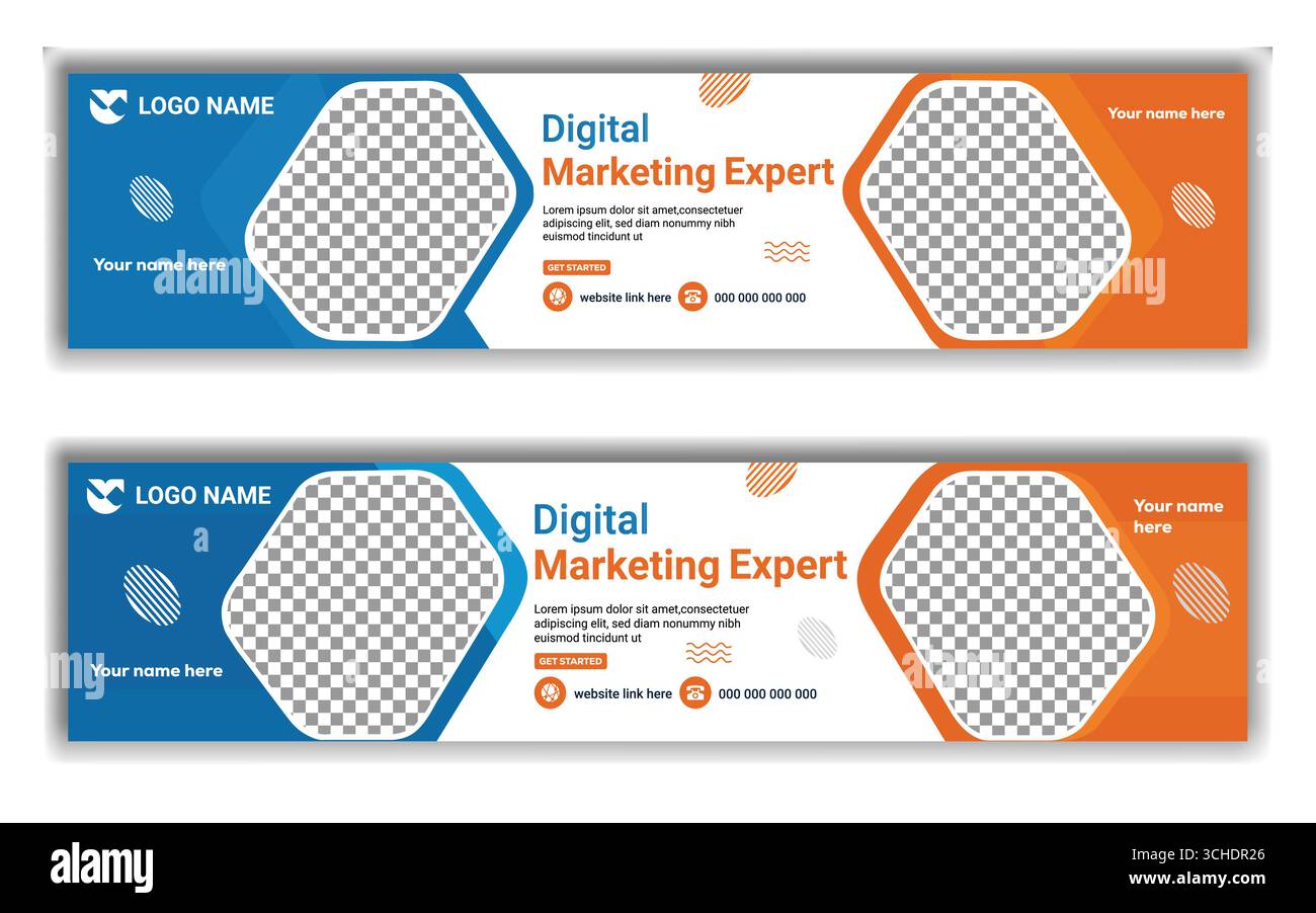 Clean Abstract LinkedIn Marketing bannière pour les agences de publicité sur les médias sociaux et de marketing numérique Illustration de Vecteur