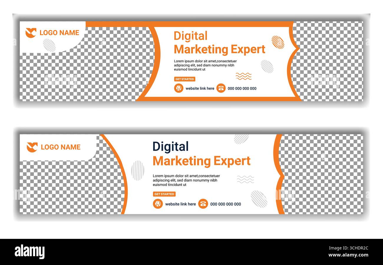 Agence de marketing numérique unique Modern Abstract LinkedIn photo de couverture pour Business Branding Illustration de Vecteur