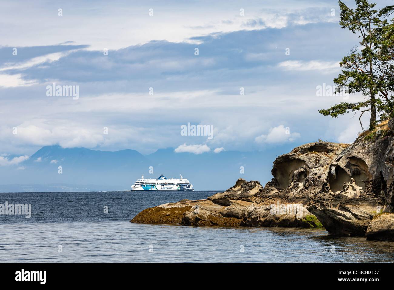 BC Ferries Island Victoria navire sur le magnifique océan Pacifique. Port de Nanaimo Colombie-Britannique, Canada. BC Ferries passant par les îles sur les Wes Banque D'Images