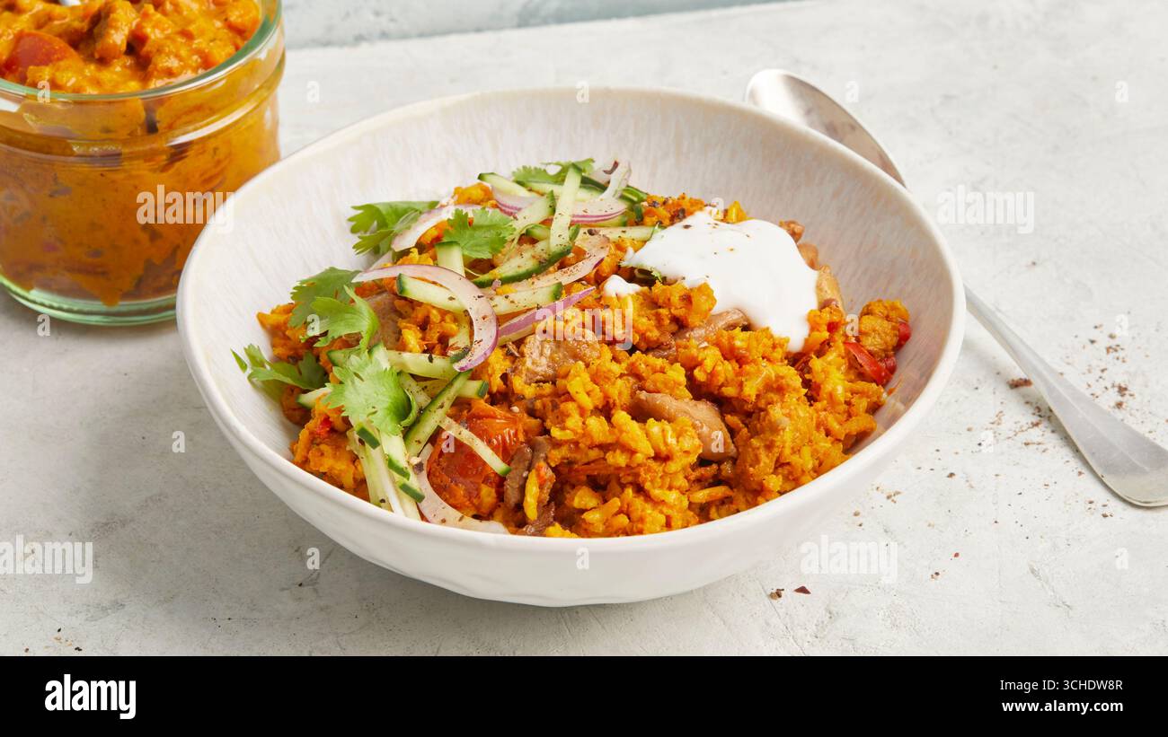 Curry de riz seitan Banque D'Images