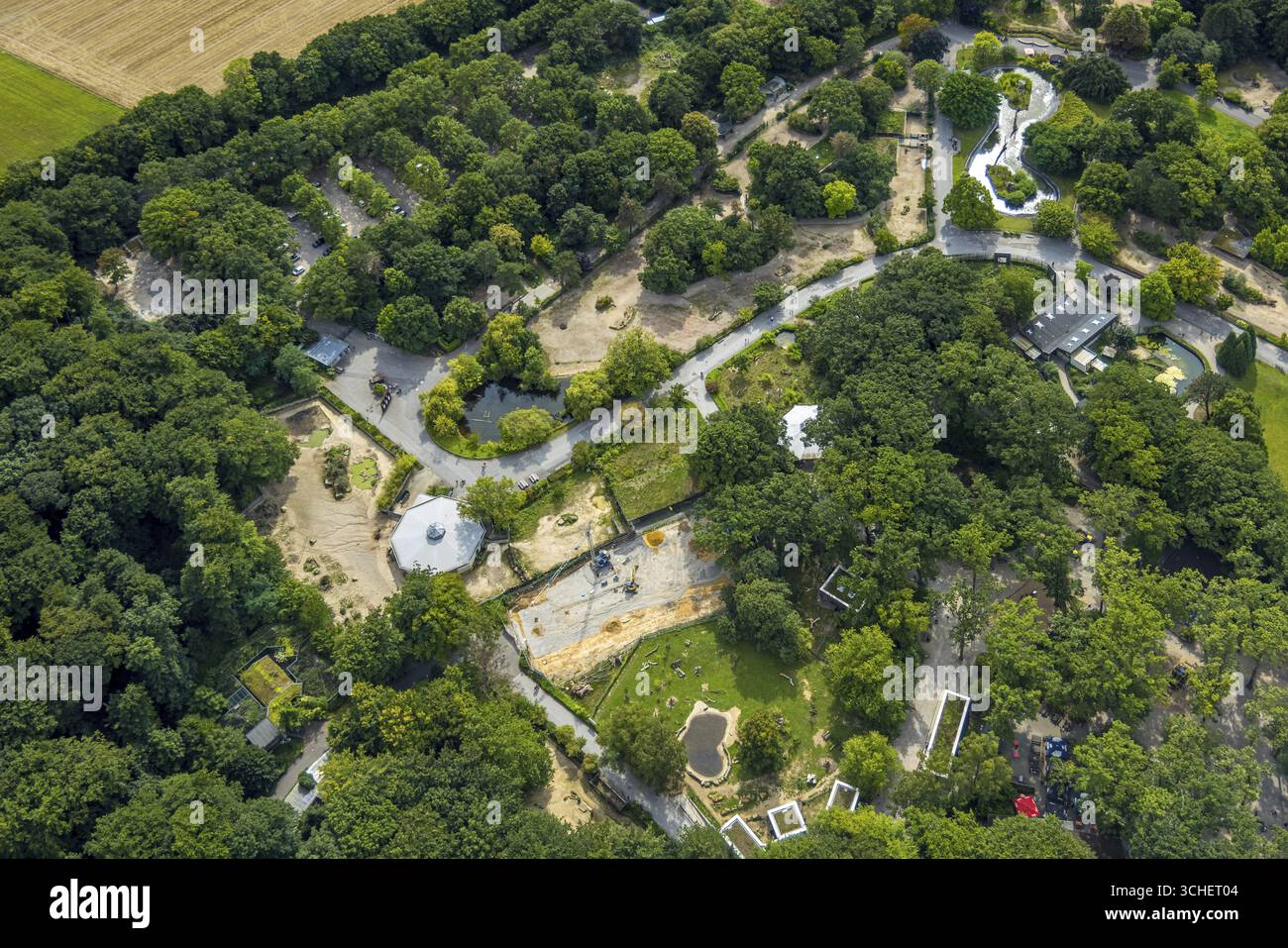 Vue aérienne, Dortmund Zoo, Rombergpark-Luecklemberg, Dortmund, région de la Ruhr, Rhénanie du Nord-Westphalie, Allemagne Banque D'Images
