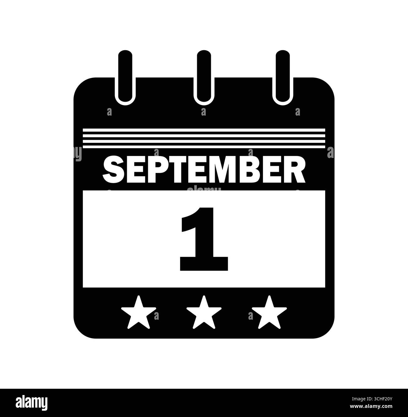 Icône de date du 1er septembre. Illustration vectorielle Illustration de Vecteur