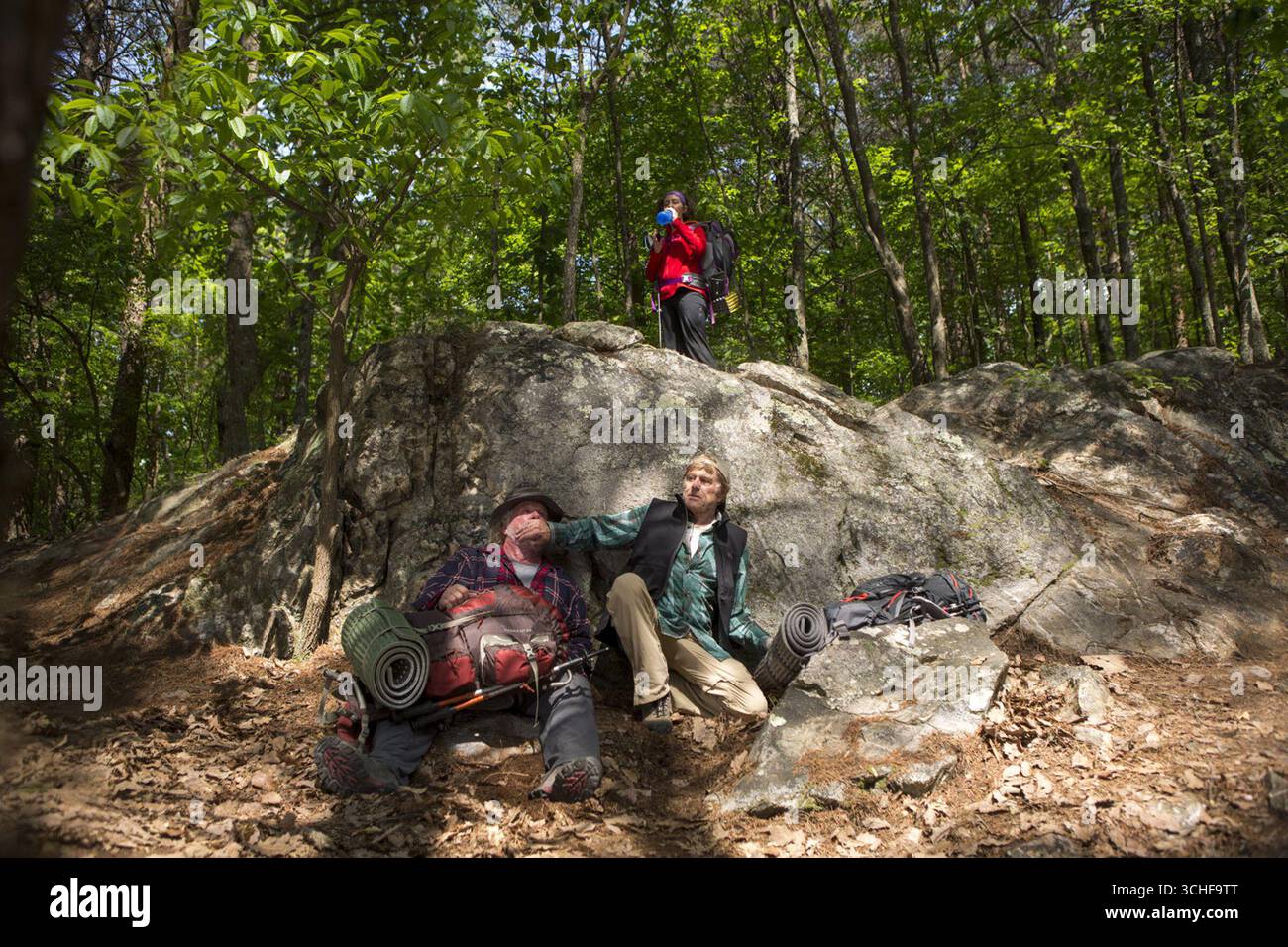 A Walk in the Woods est un film dramatique biographique américain réalisé par Ken Kwapis et sorti en 2015 et mettant en vedette Robert Redford, Nick Nolte et Emma Thompson. Basé sur le livre de 1998 du même nom de Bill Bryson, il est sorti le 2 septembre 2015. Banque D'Images