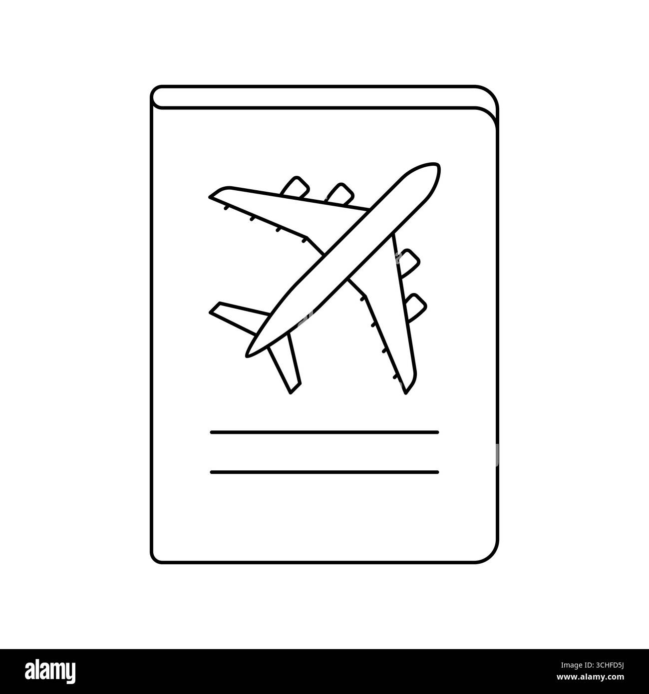 Icône passeport aérien. Article voyage aérien et tourisme. Illustration de Vecteur