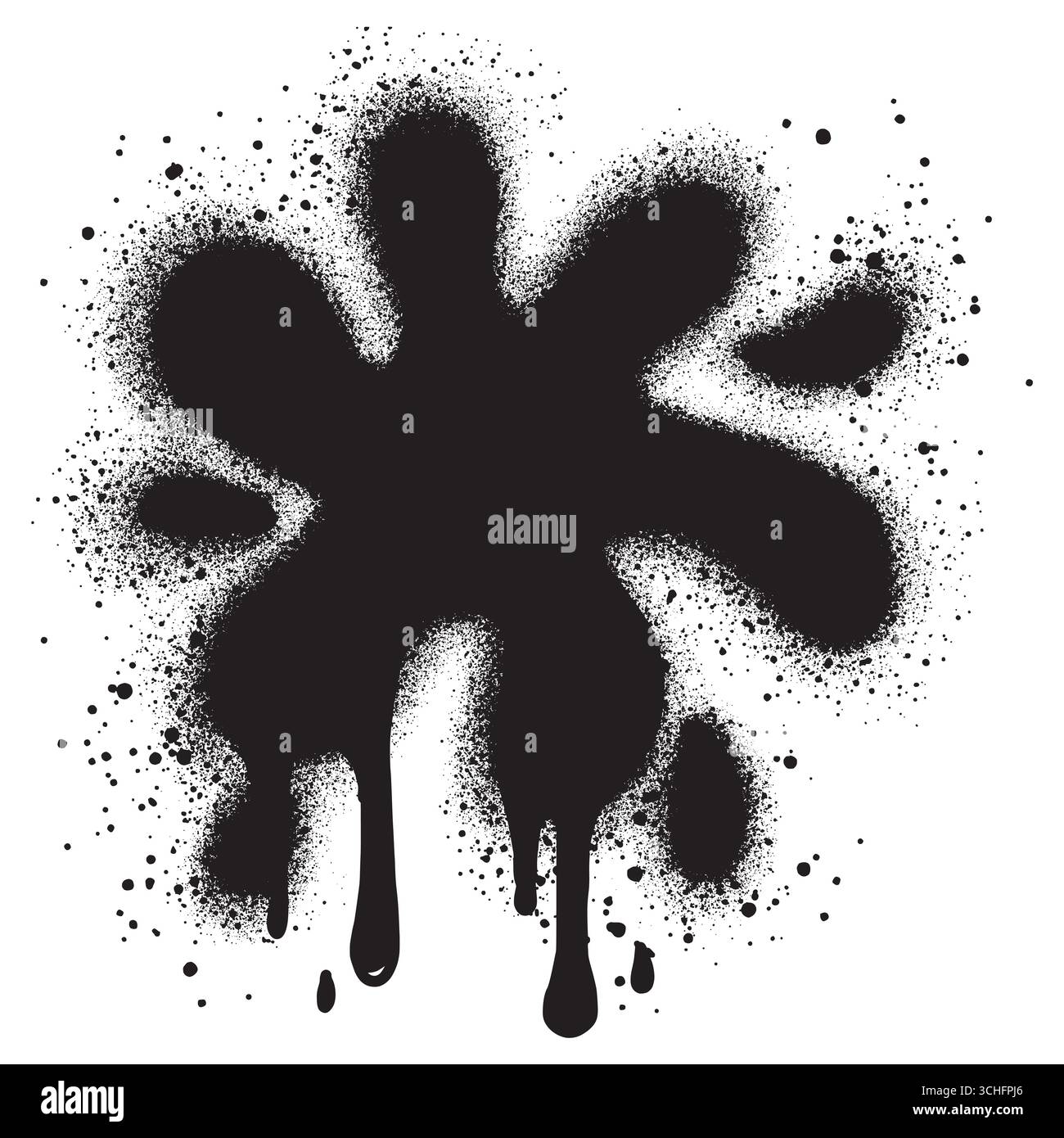 Graffiti éclaboussant de l'eau avec de la peinture noire en aérosol. illustration vectorielle. Illustration de Vecteur