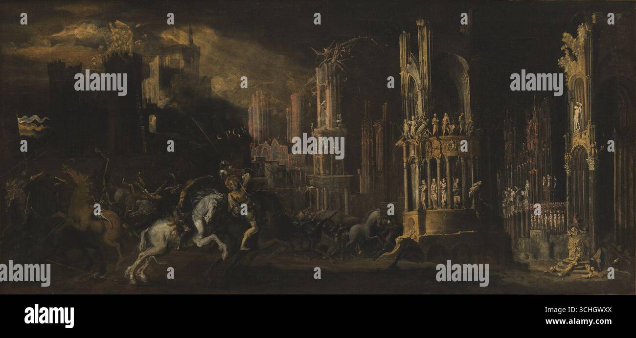 Francois de nomé, Arkitekturfantasi Med Saulus' Paulus' omvendelse, , Banque D'Images