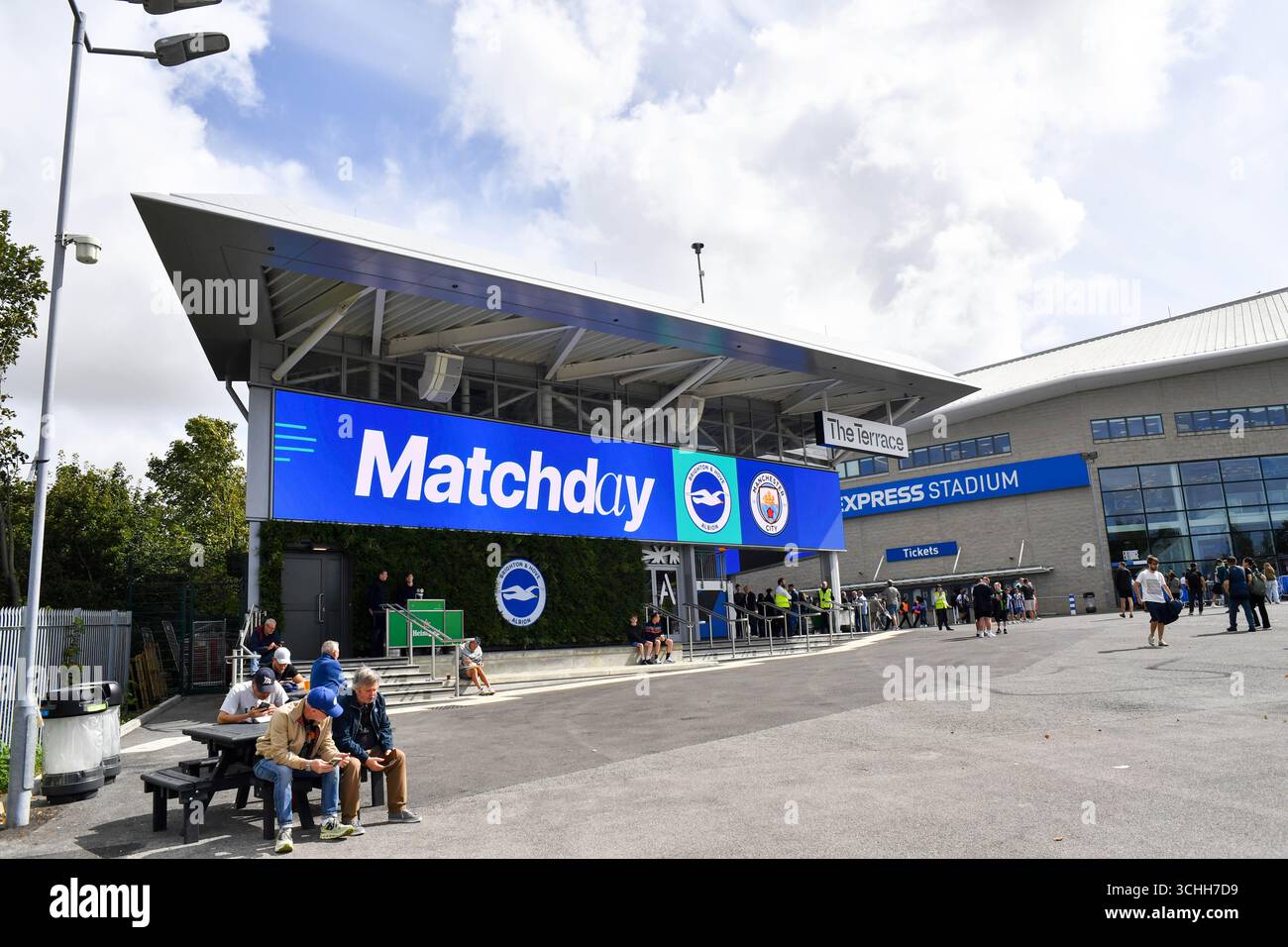 The Terrace bar au premier League match entre Brighton et Hove Albion et Manchester City au American Express Stadium , Brighton , Royaume-Uni - 31 août 2025 photo Simon Dack / images téléphoto usage éditorial seulement. Pas de merchandising. Pour Football images, les restrictions FA et premier League s'appliquent inc. aucune utilisation d'Internet/mobile sans licence FAPL - pour plus de détails, contactez Football Dataco Banque D'Images