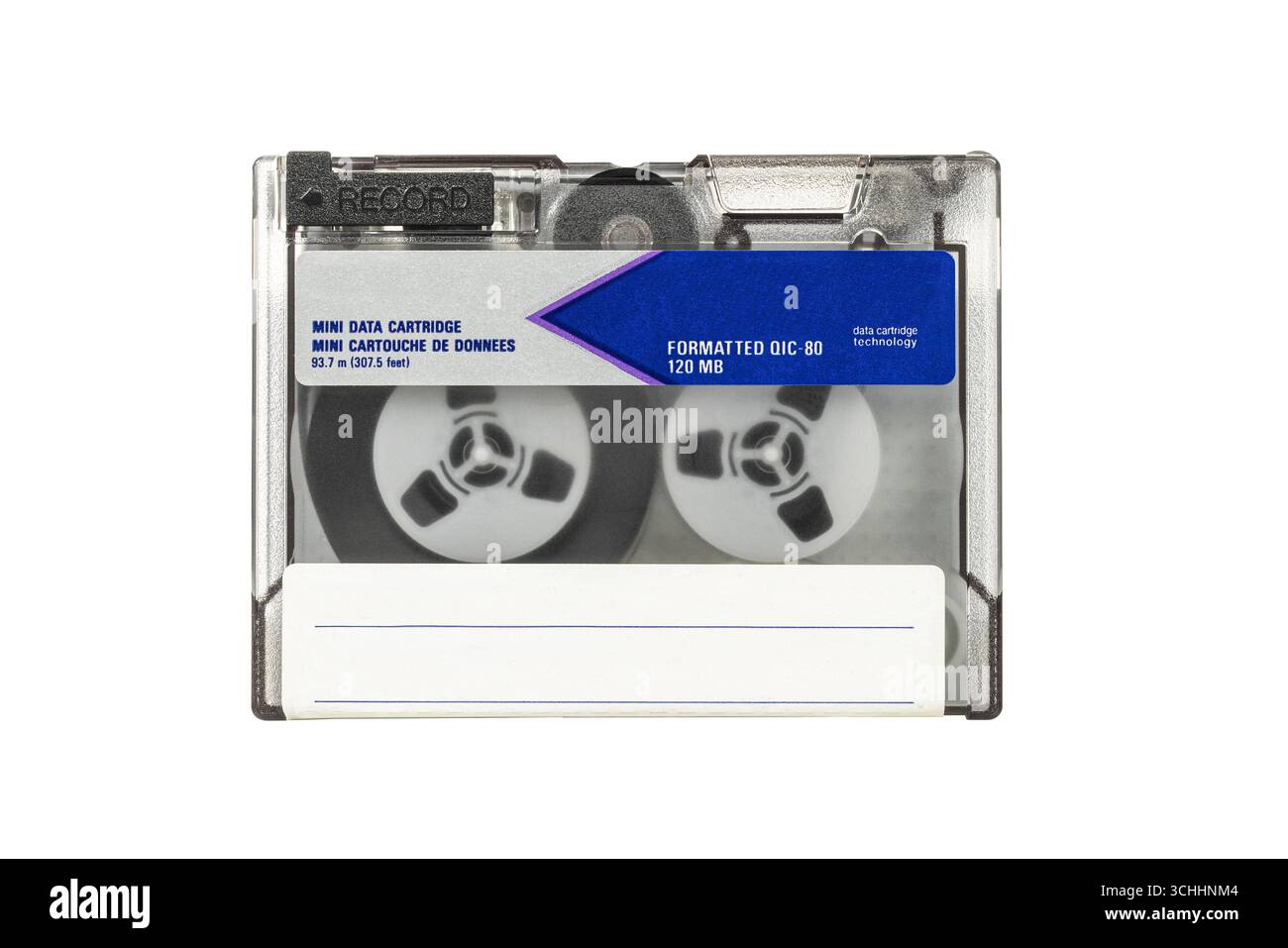 Vintage mini cartouche de données fond isolé Banque D'Images