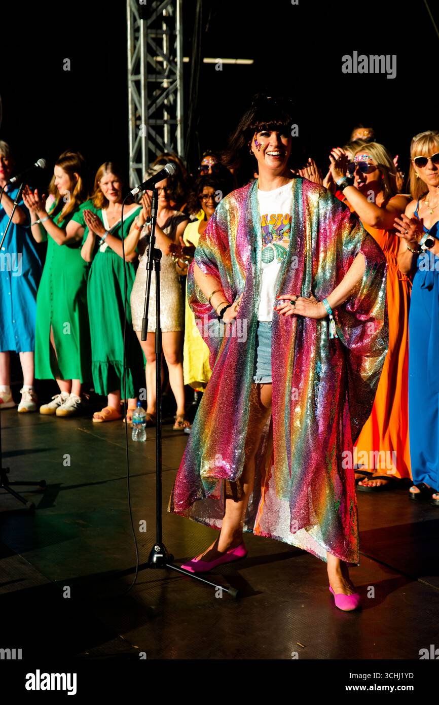 Dawn O'porter se produisant au Flackstock Festival, 2025 Banque D'Images