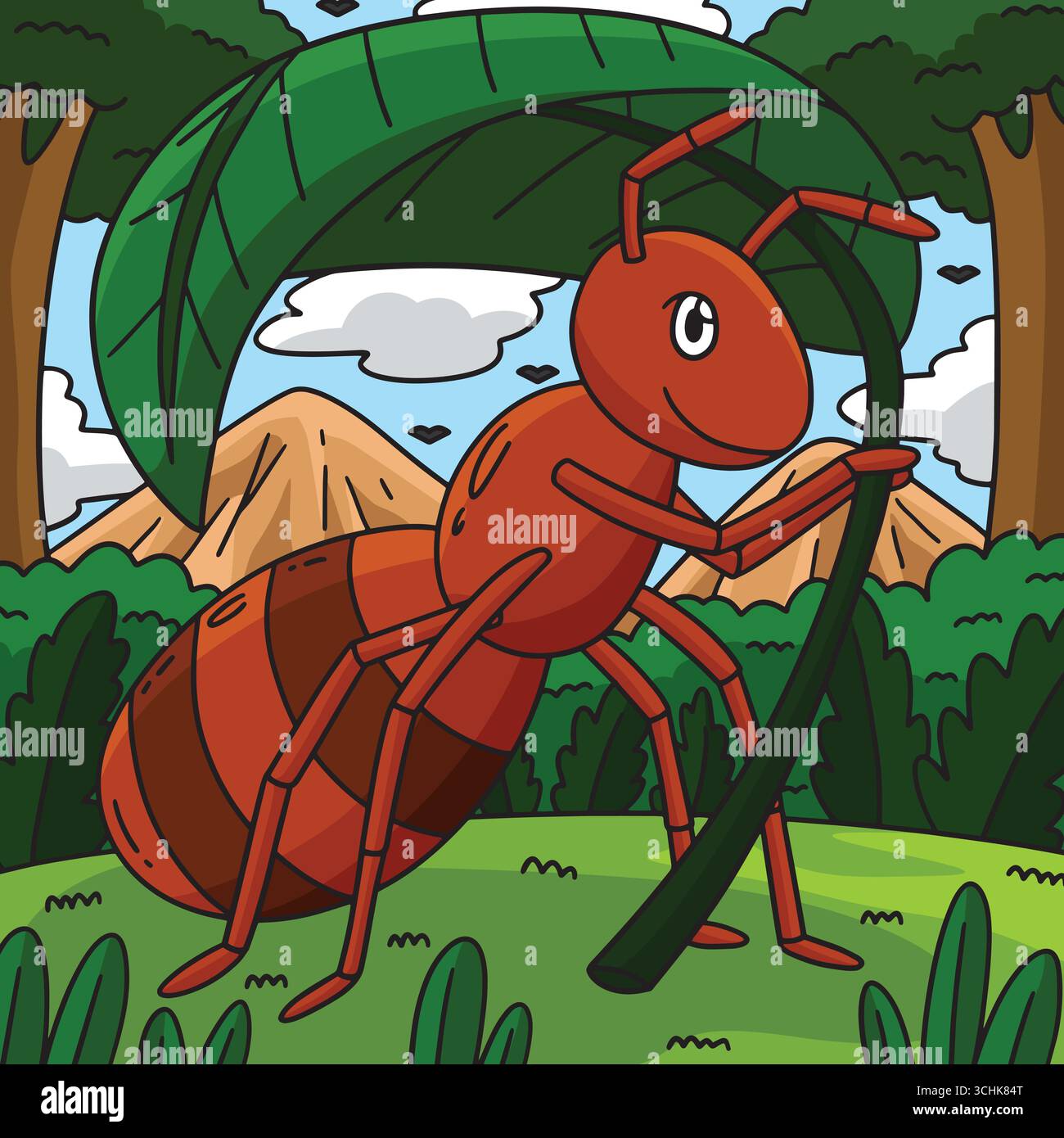 Fourmi animal avec parapluie à feuilles coloré dessin animé Illustration de Vecteur Fourmi animal avec parapluie à feuilles coloré dessin animé Illustration de Vecteur