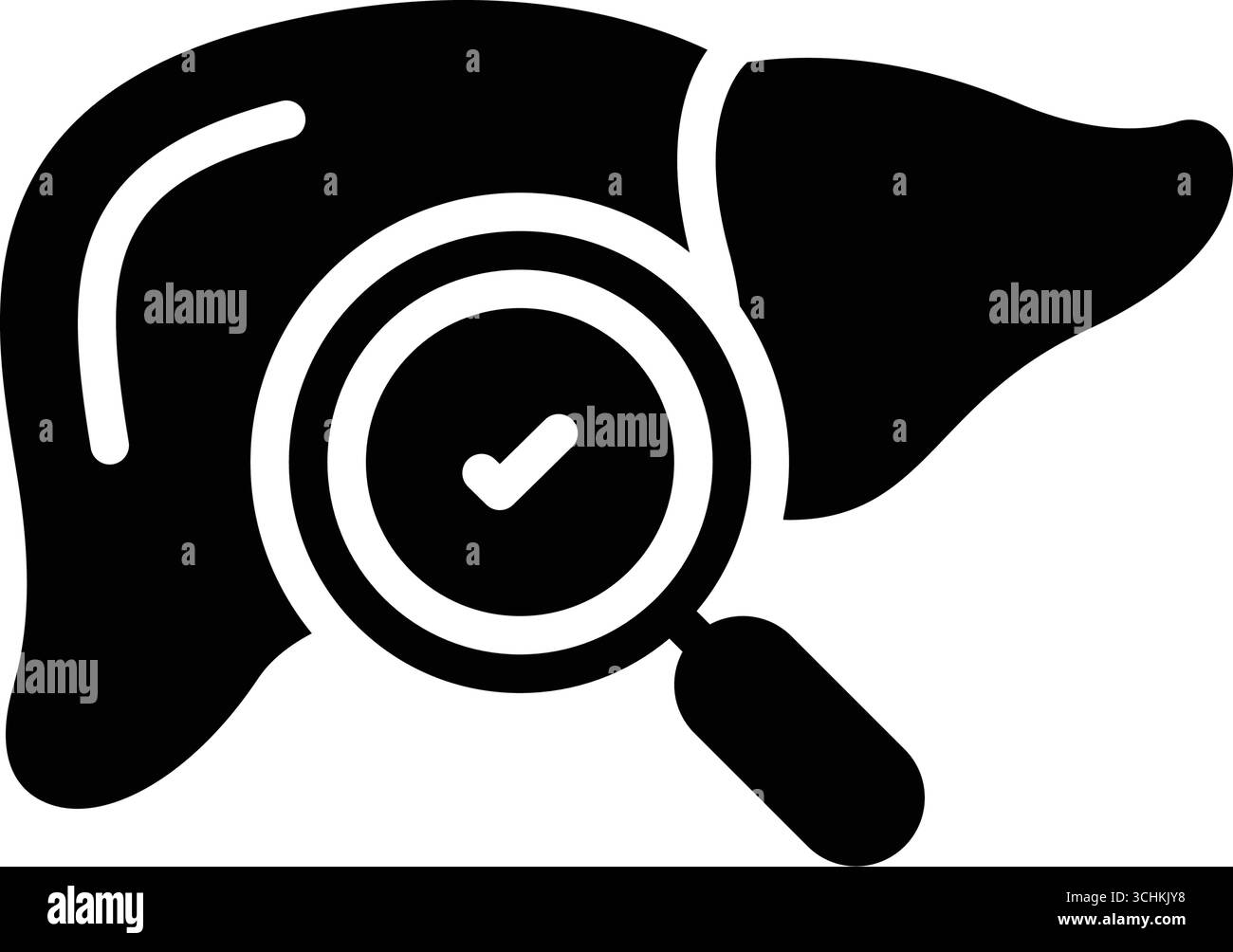 Icône de vérification du foie, foie Illustration de Vecteur