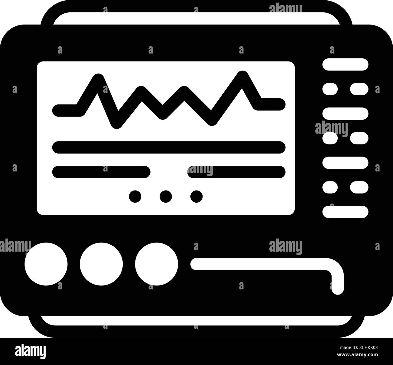 Icône de l'électrocardiogramme, du moniteur Illustration de Vecteur