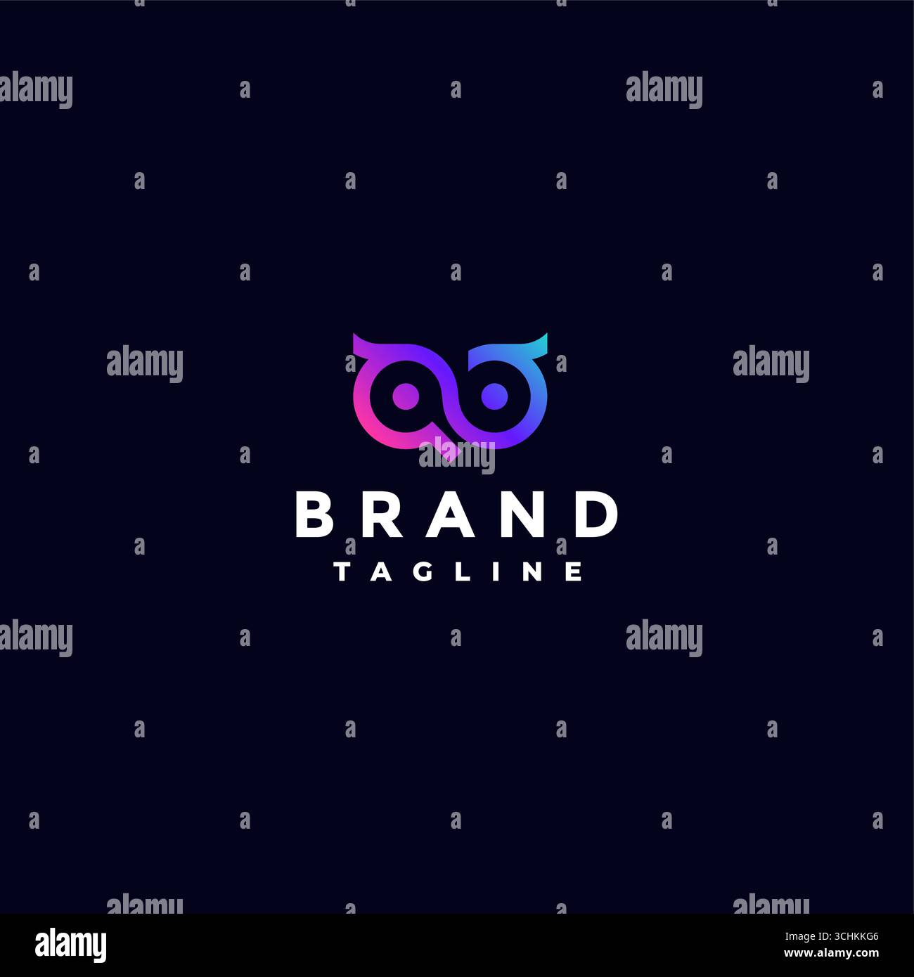 Logo simple Owl Infinity Eye. Logo de logo coloré Owl Infinity Eye. Illustration de Vecteur