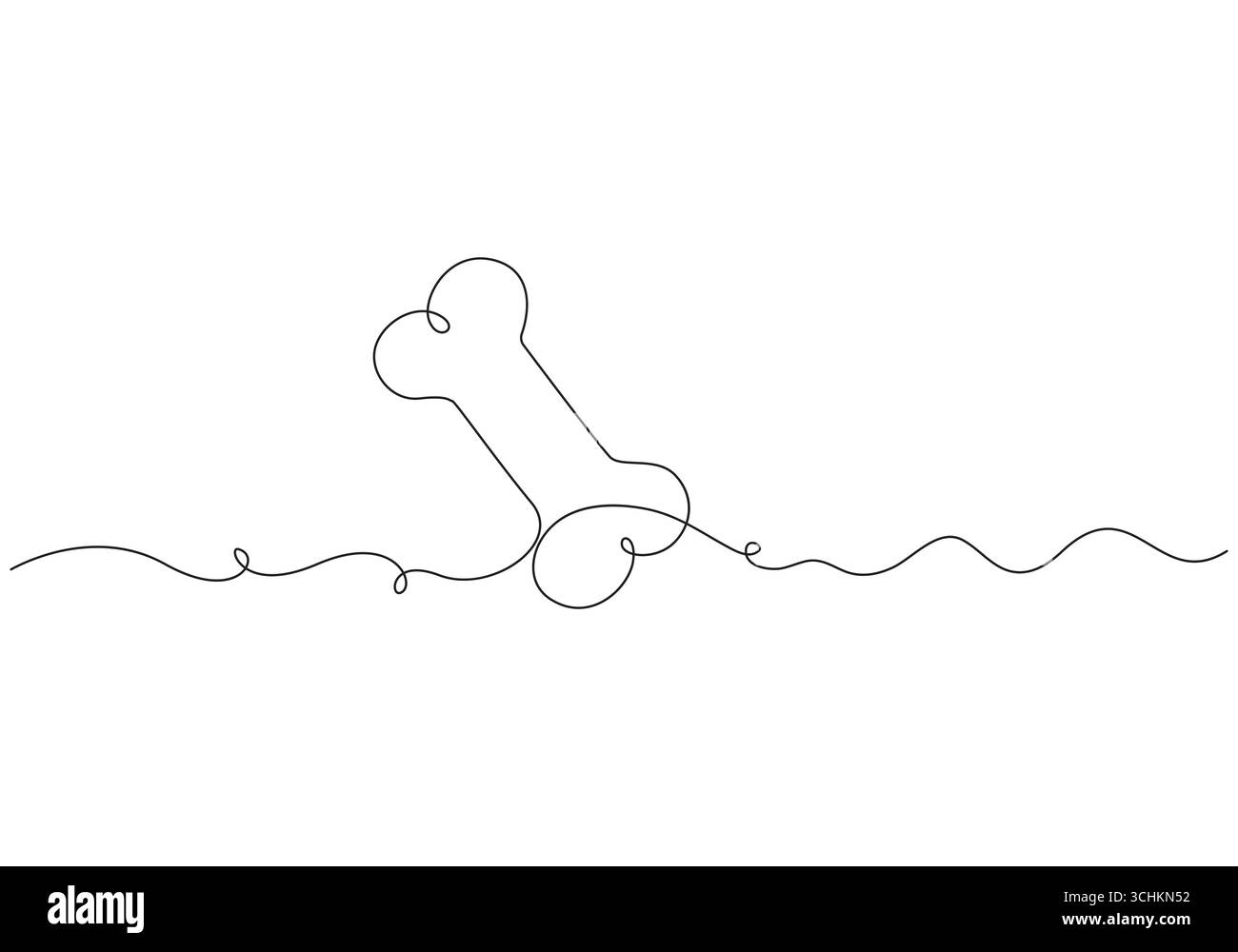 Dessin continu d'une ligne de l'icône en os de chien. Contour d'une seule ligne d'os de chien Illustration de Vecteur Dessin continu d'une ligne de l'icône en os de chien. Contour d'une seule ligne d'os de chien Illustration de Vecteur