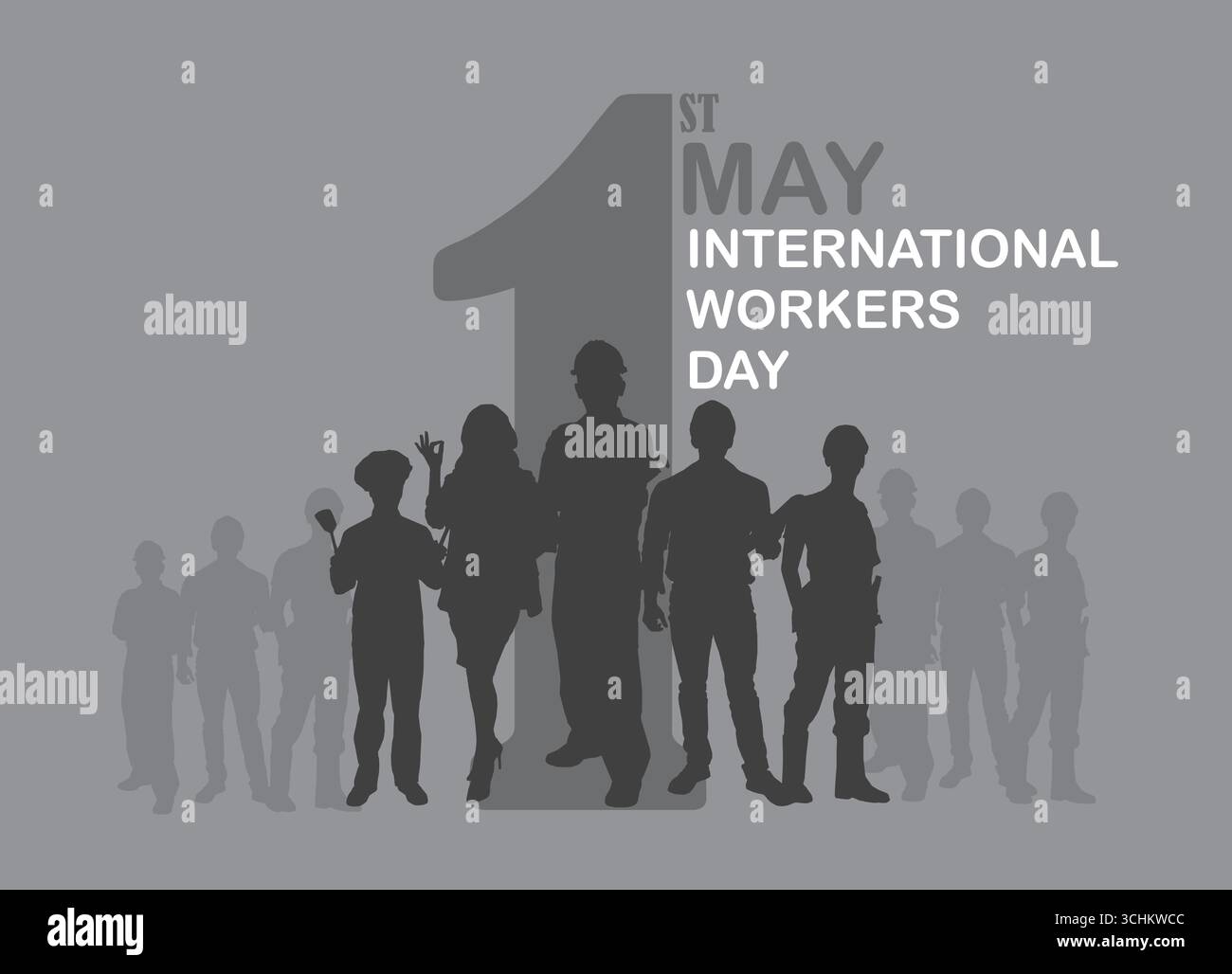 affiches et bannière de la journée internationale des travailleurs Illustration de Vecteur