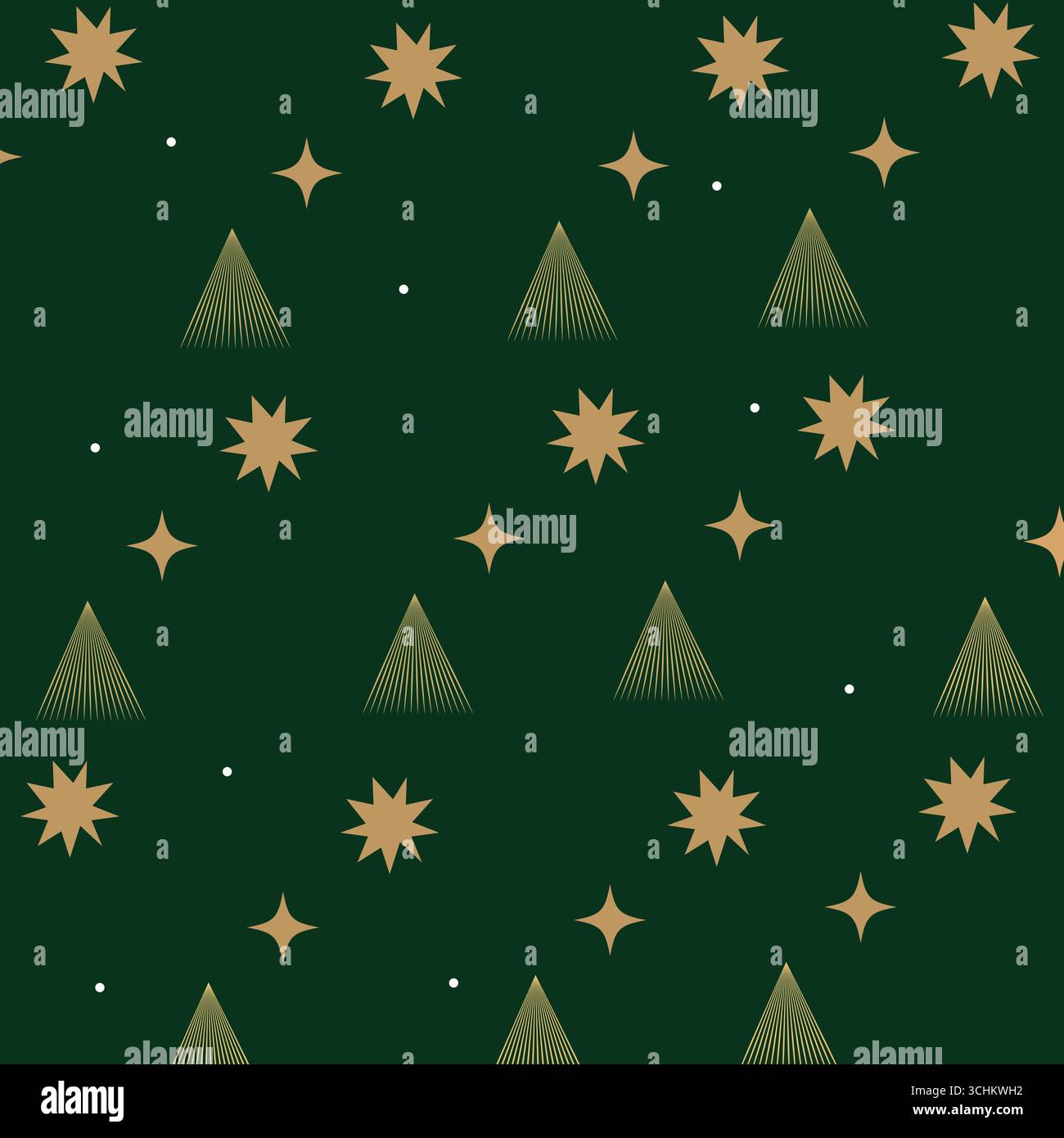 Modèle sans couture avec arbre de Noël, éléments géométriques en forme d'étoile sur fond bleu. Imprimer idéal pour tissu, textile, papier d'emballage, papier peint. Illustration de Vecteur