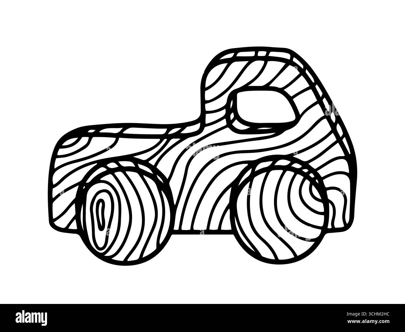 Croquis de jouet vectoriel de camion Mantessori en bois Illustration de Vecteur