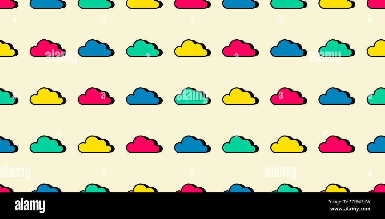 Vecteur de motif sans couture de nuages colorés Illustration de Vecteur