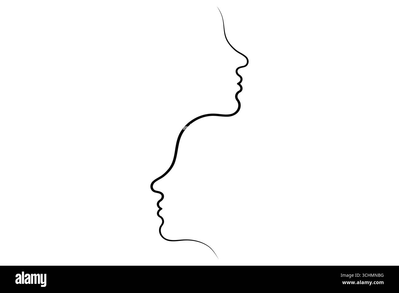 Un dessin au trait de femme visage minimaliste art simple portrait féminin illustration de ligne continue Illustration de Vecteur