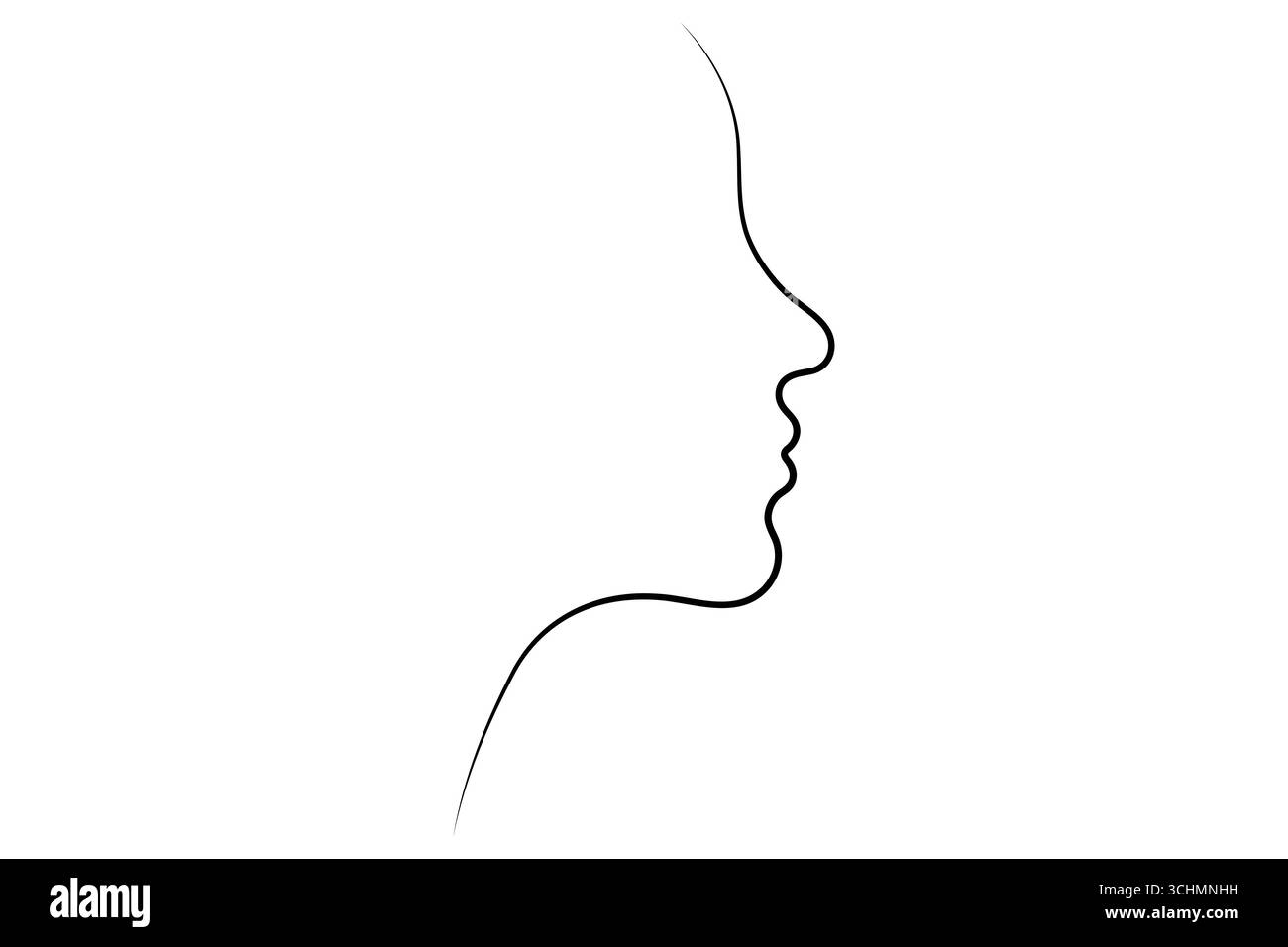 Un dessin au trait de femme visage minimaliste art simple portrait féminin illustration de ligne continue Illustration de Vecteur